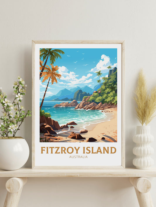 Fitzroy Travel Print | Fitzroy Travel Poster | Fitzroy Island Print | Australia Poster | Australia Print | Queensland Print | ID 625