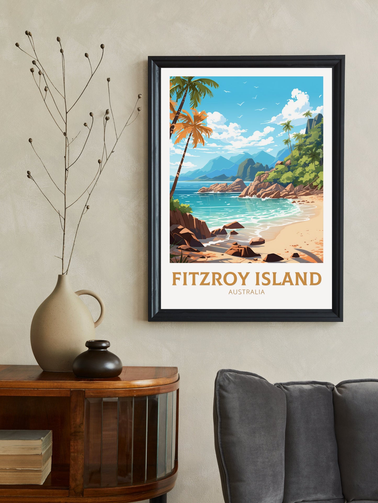 Fitzroy Travel Print | Fitzroy Travel Poster | Fitzroy Island Print | Australia Poster | Australia Print | Queensland Print | ID 625