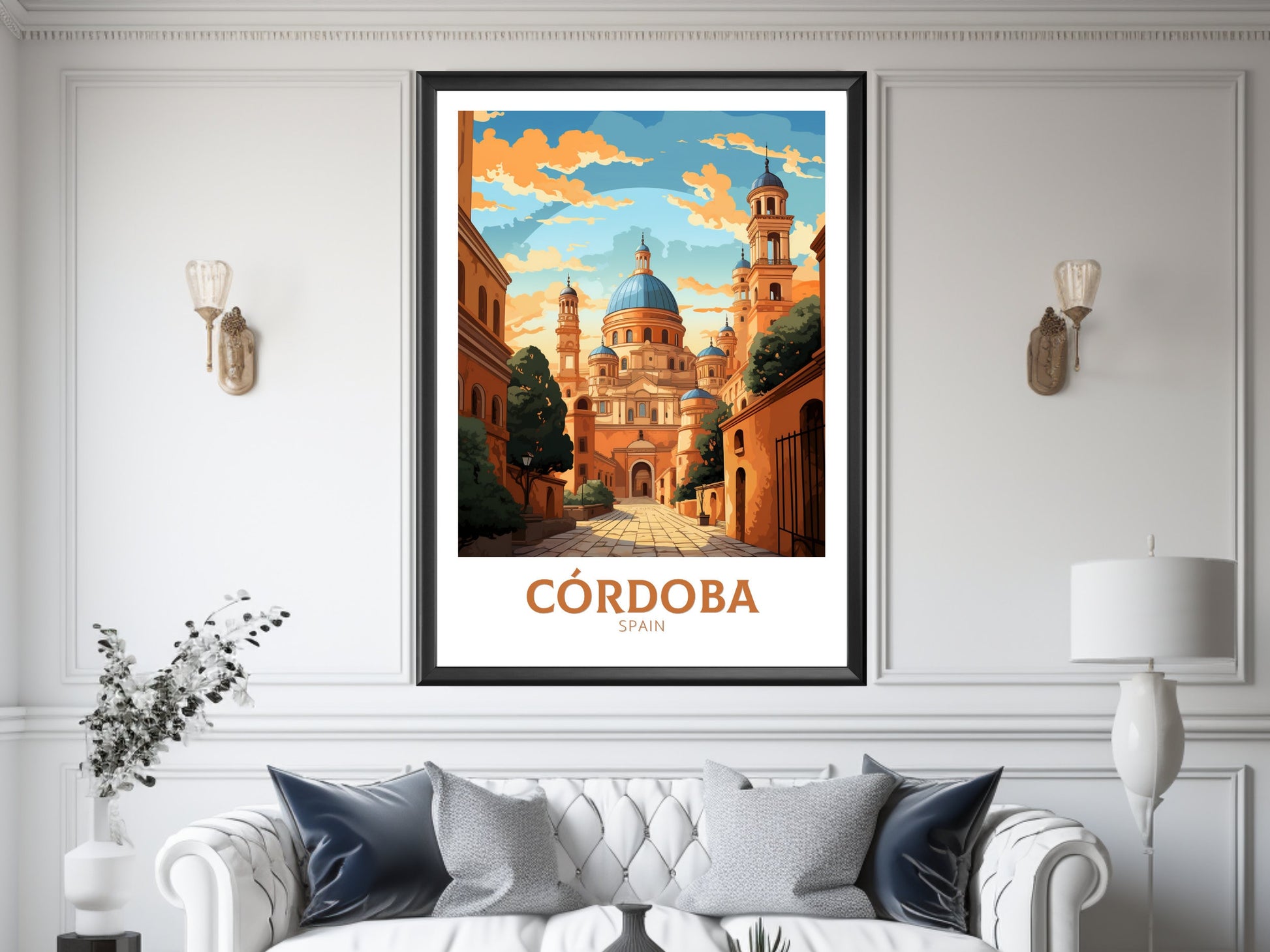 Cordoba Poster | Cordoba Travel Print | Cordoba Illustration | Cordoba Wall Art | Spain Poster | Cordoba Spain Painting | ID 625