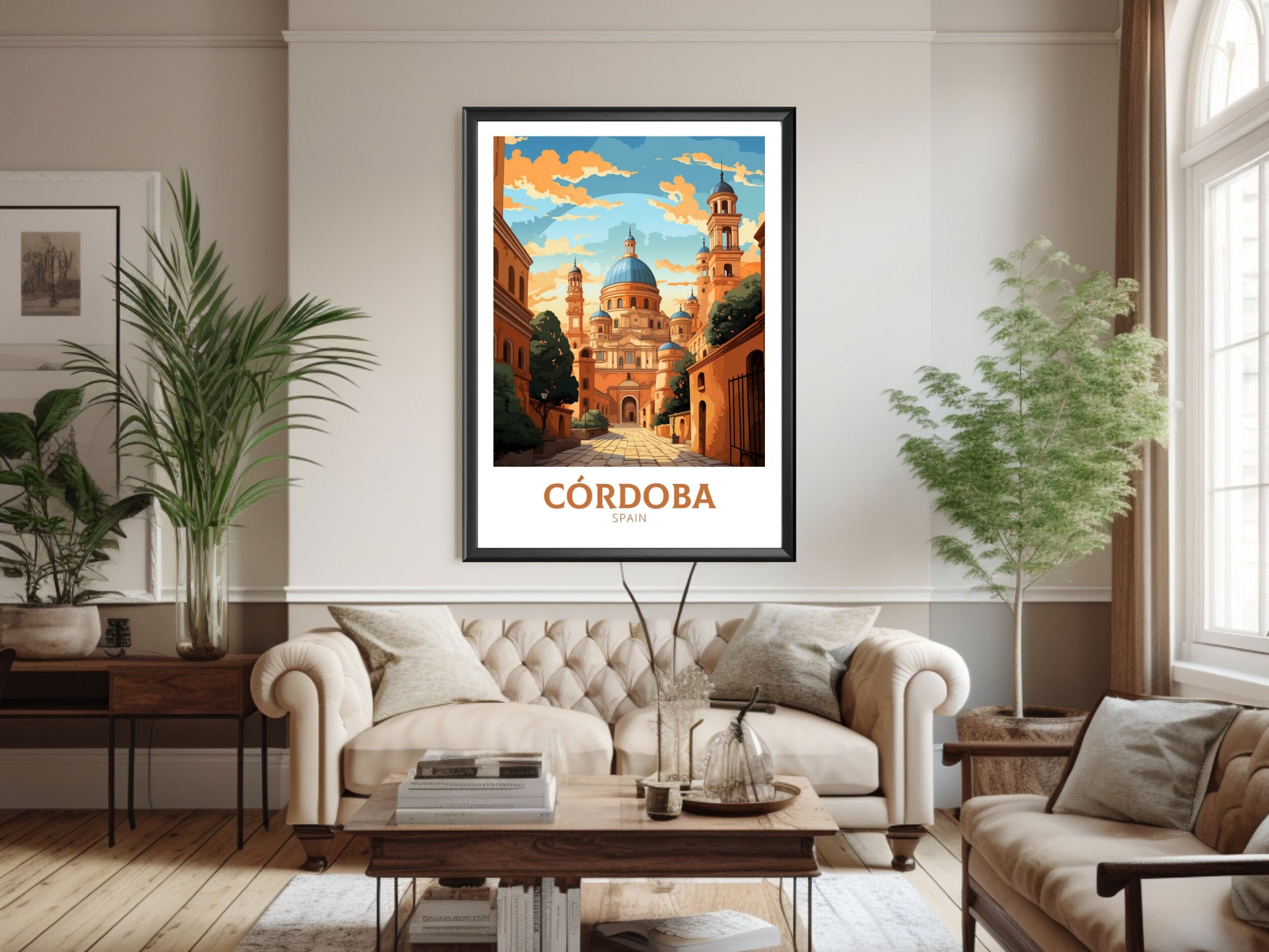 Cordoba Poster | Cordoba Travel Print | Cordoba Illustration | Cordoba Wall Art | Spain Poster | Cordoba Spain Painting | ID 625