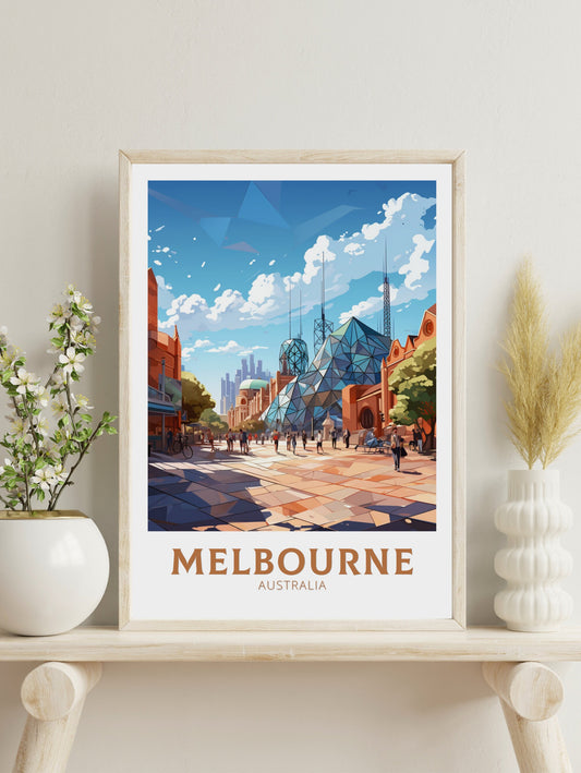 Melbourne Print | Melbourne Illustration | Melbourne Station | Australia Print | Australia Wall Art | Australia Poster | ID 621
