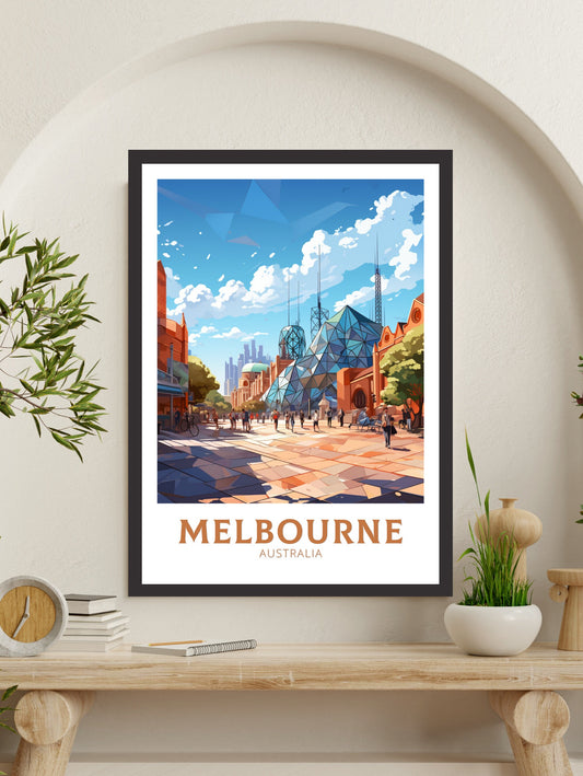 Melbourne Print | Melbourne Illustration | Melbourne Station | Australia Print | Australia Wall Art | Australia Poster | ID 621