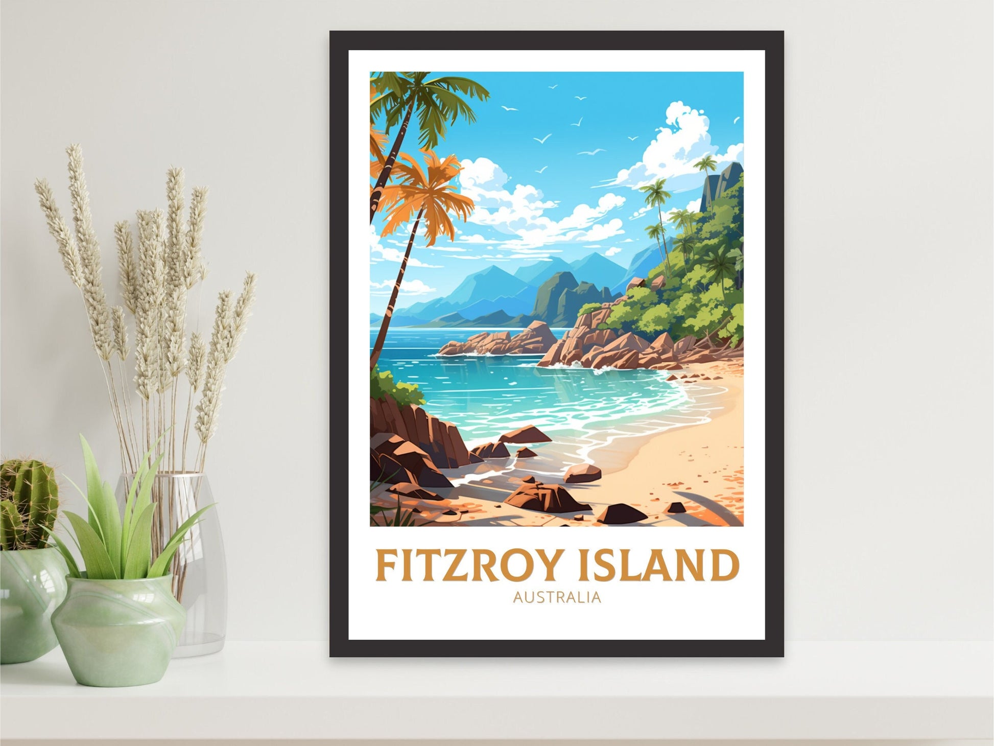 Fitzroy Travel Print | Fitzroy Travel Poster | Fitzroy Island Print | Australia Poster | Australia Print | Queensland Print | ID 625