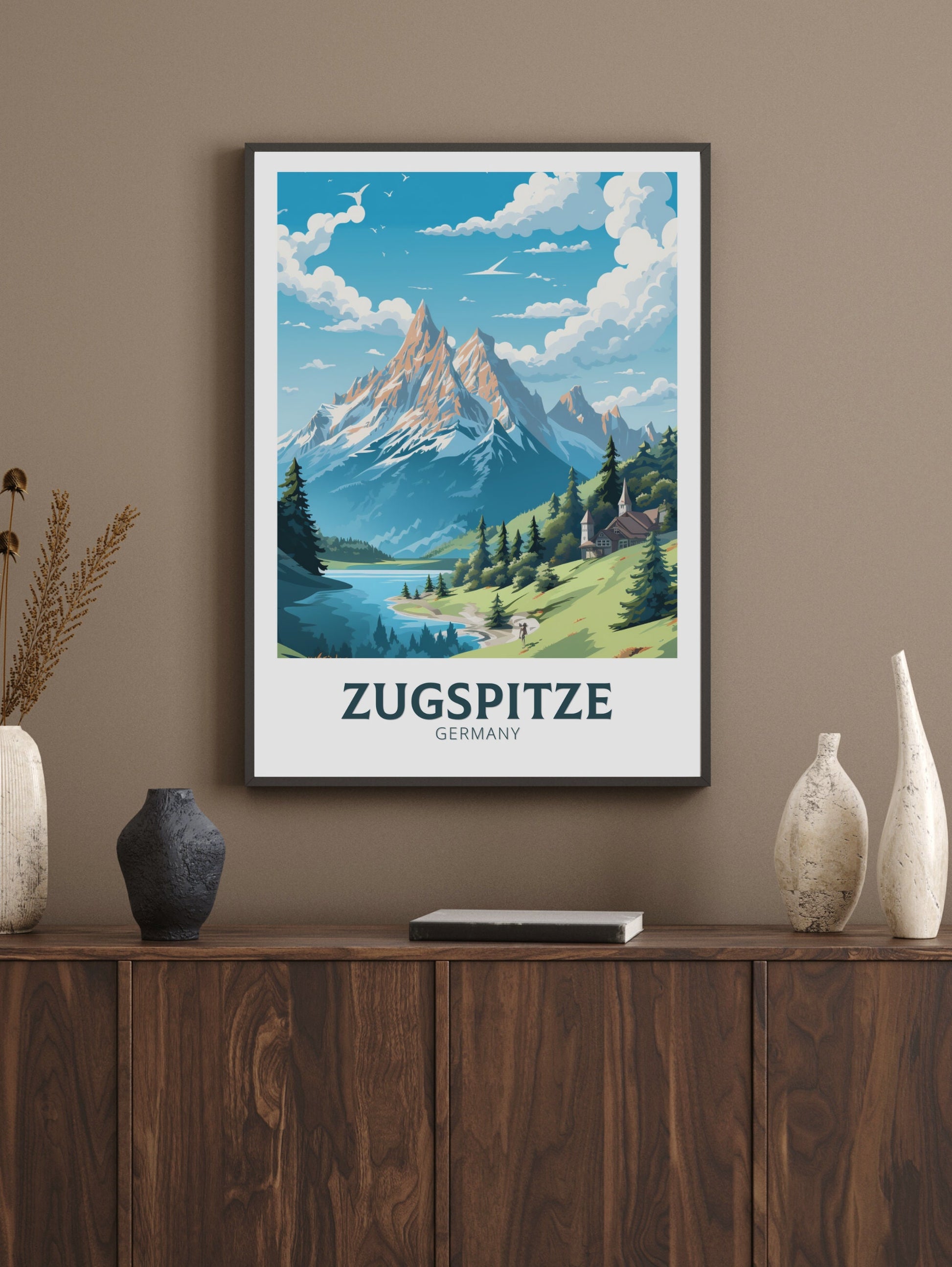 Zugspitze Print | Zugspitze Illustration | Zugspitze Wall Art | Zugspitze Poster | Germany Print Design | Zugspitze Print | ID 918