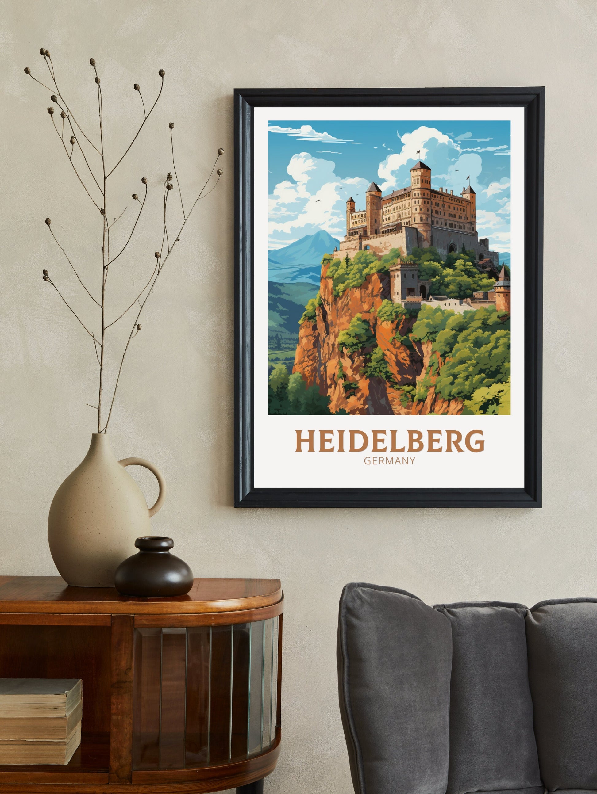 Heidelberg Print | Heidelberg Illustration | Heidelberg Wall Art | Heidelberg Poster | Germany Print Design | Heidelberg Print | ID 629