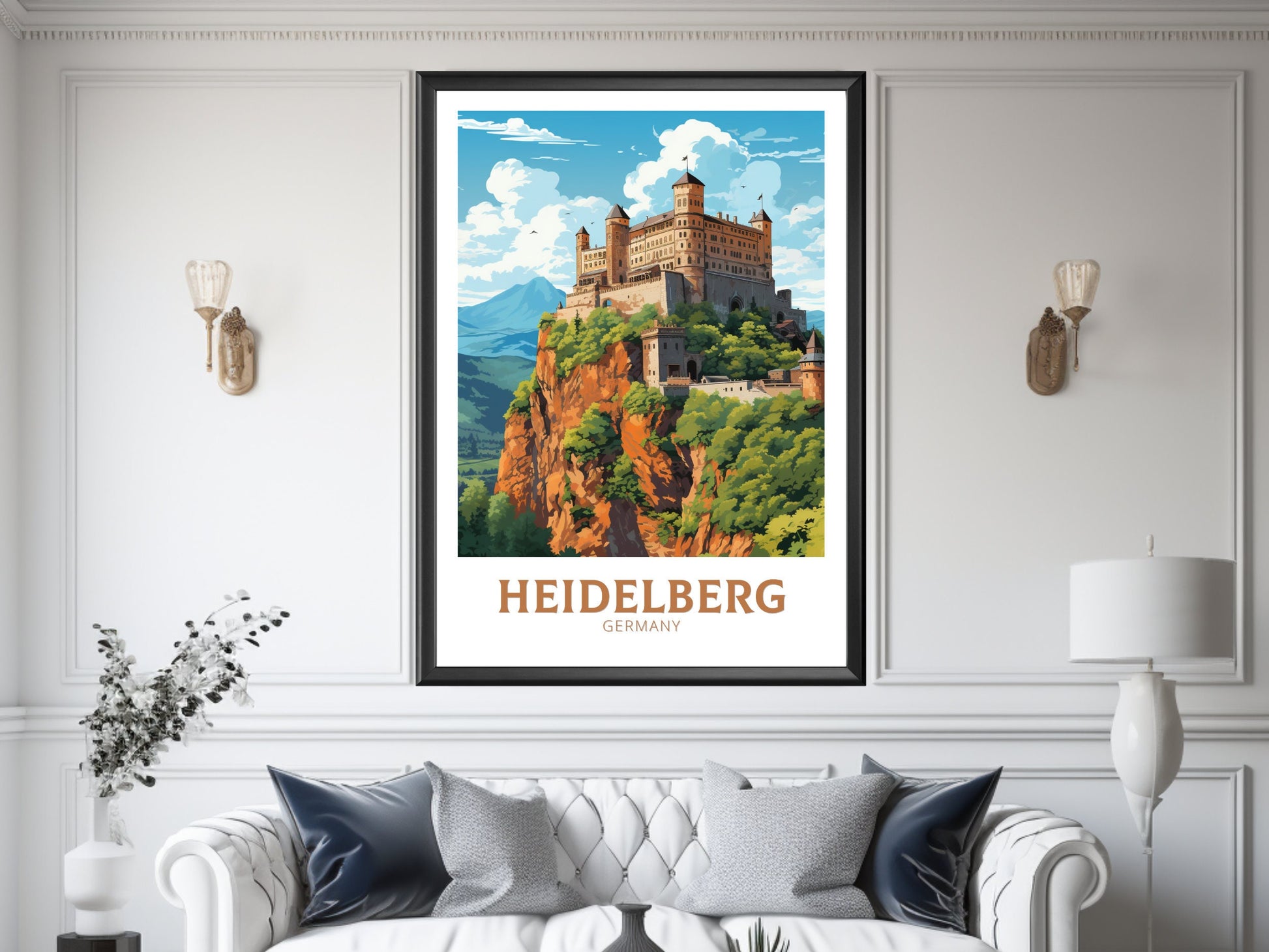 Heidelberg Print | Heidelberg Illustration | Heidelberg Wall Art | Heidelberg Poster | Germany Print Design | Heidelberg Print | ID 629