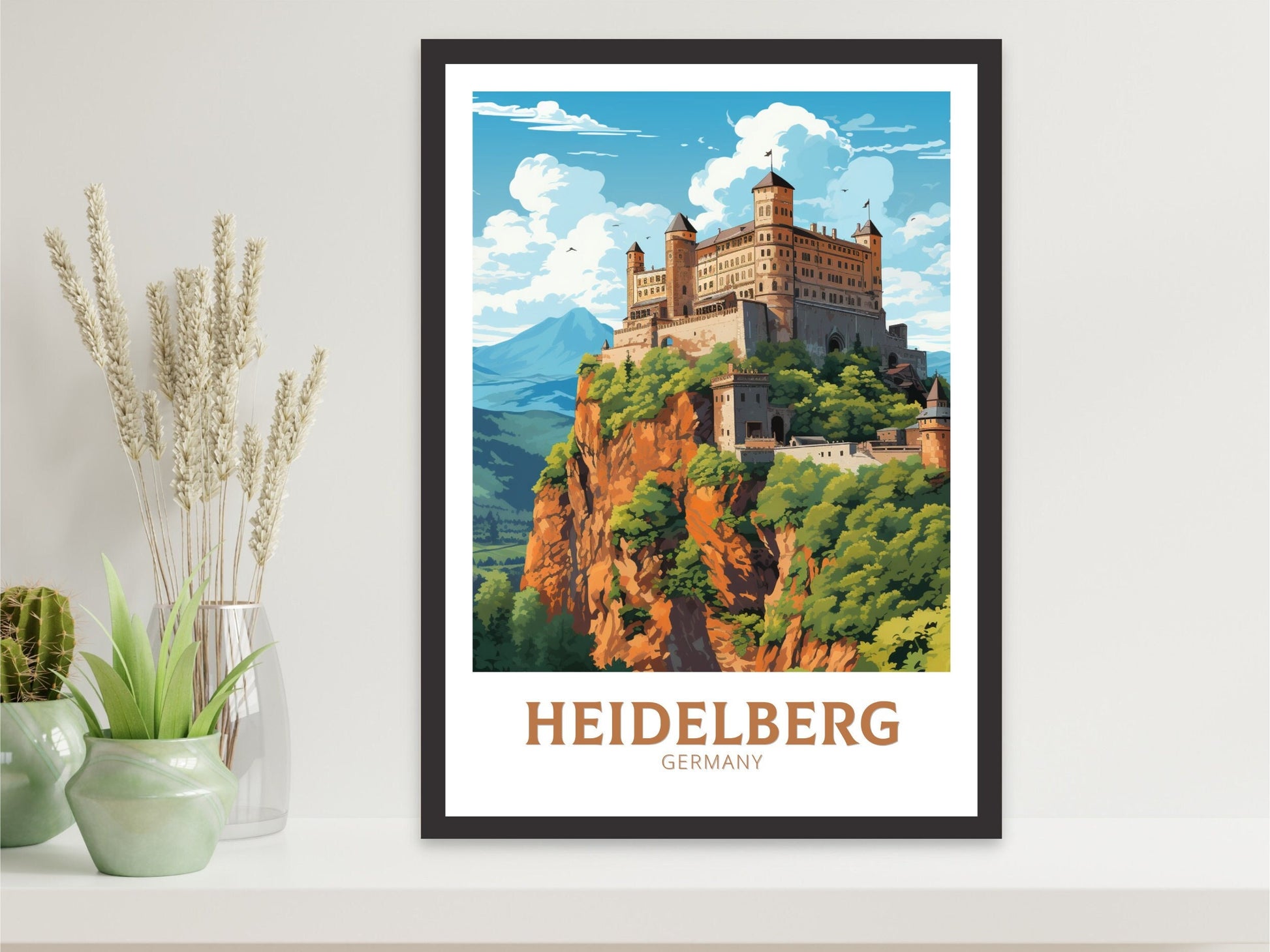 Heidelberg Print | Heidelberg Illustration | Heidelberg Wall Art | Heidelberg Poster | Germany Print Design | Heidelberg Print | ID 629