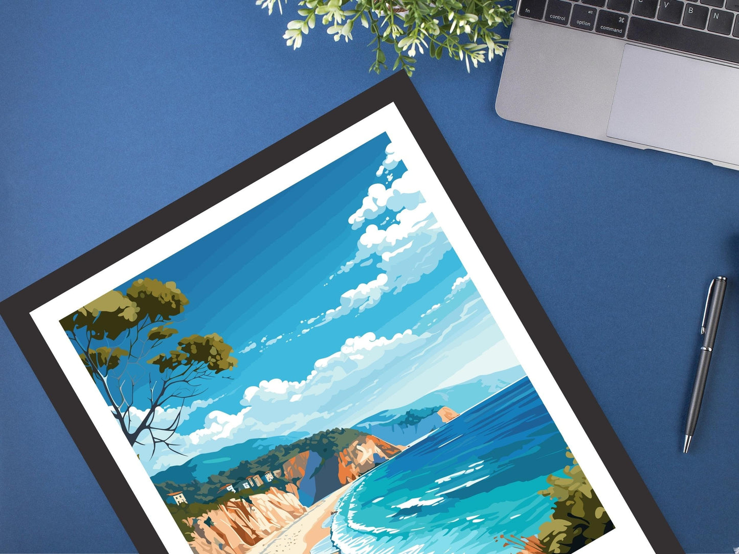 Kefalonia Travel Poster | Kefalonia Print | Illustration | Greece Print | Greece Home Décor | Kefalonia Art | Greece poster | ID 585