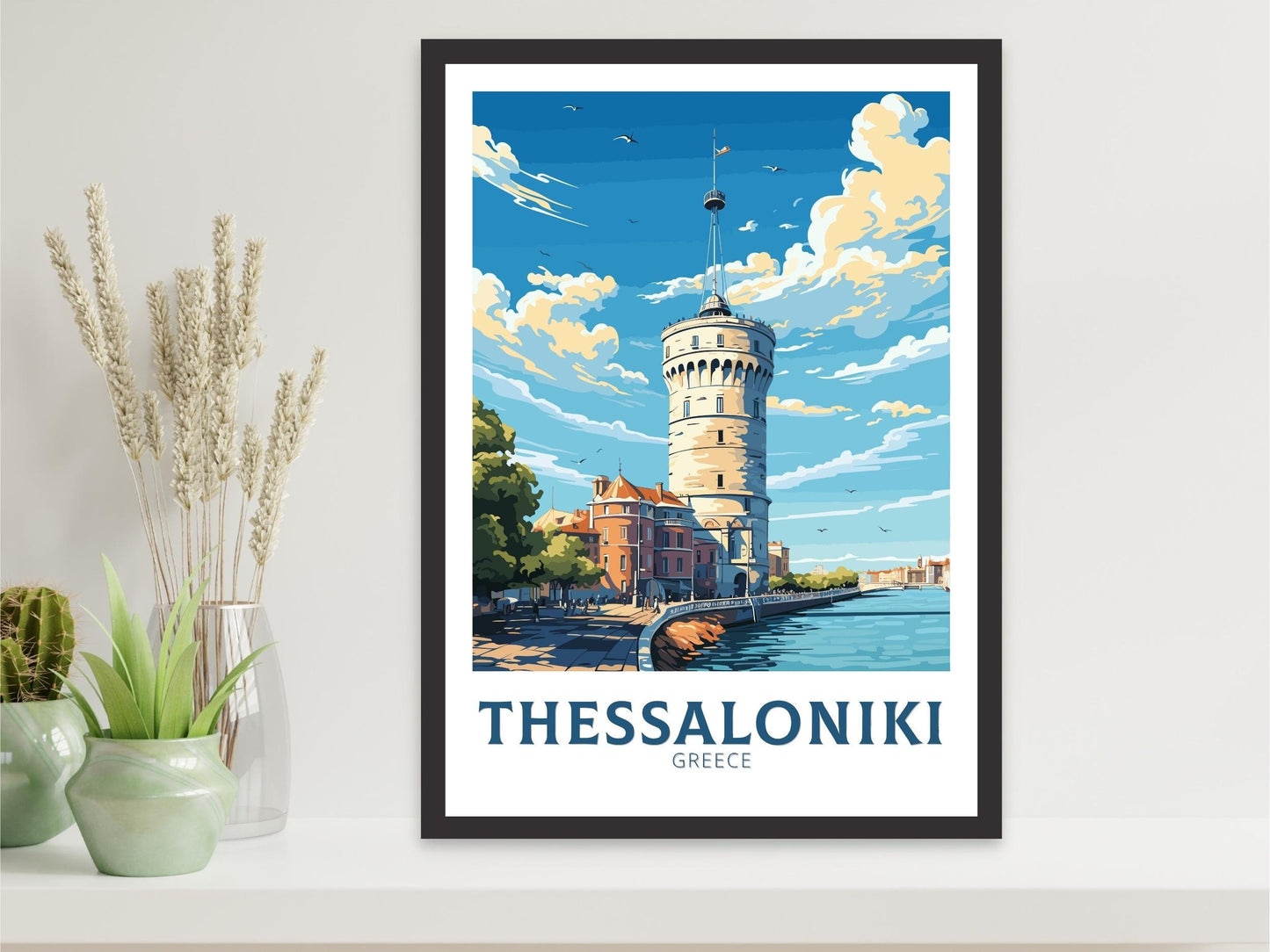 Thessaloniki Travel Poster | Thessaloniki Print | Illustration | Greece Print | Greece Home Décor | Thessaloniki Art | Greece poster ID 587