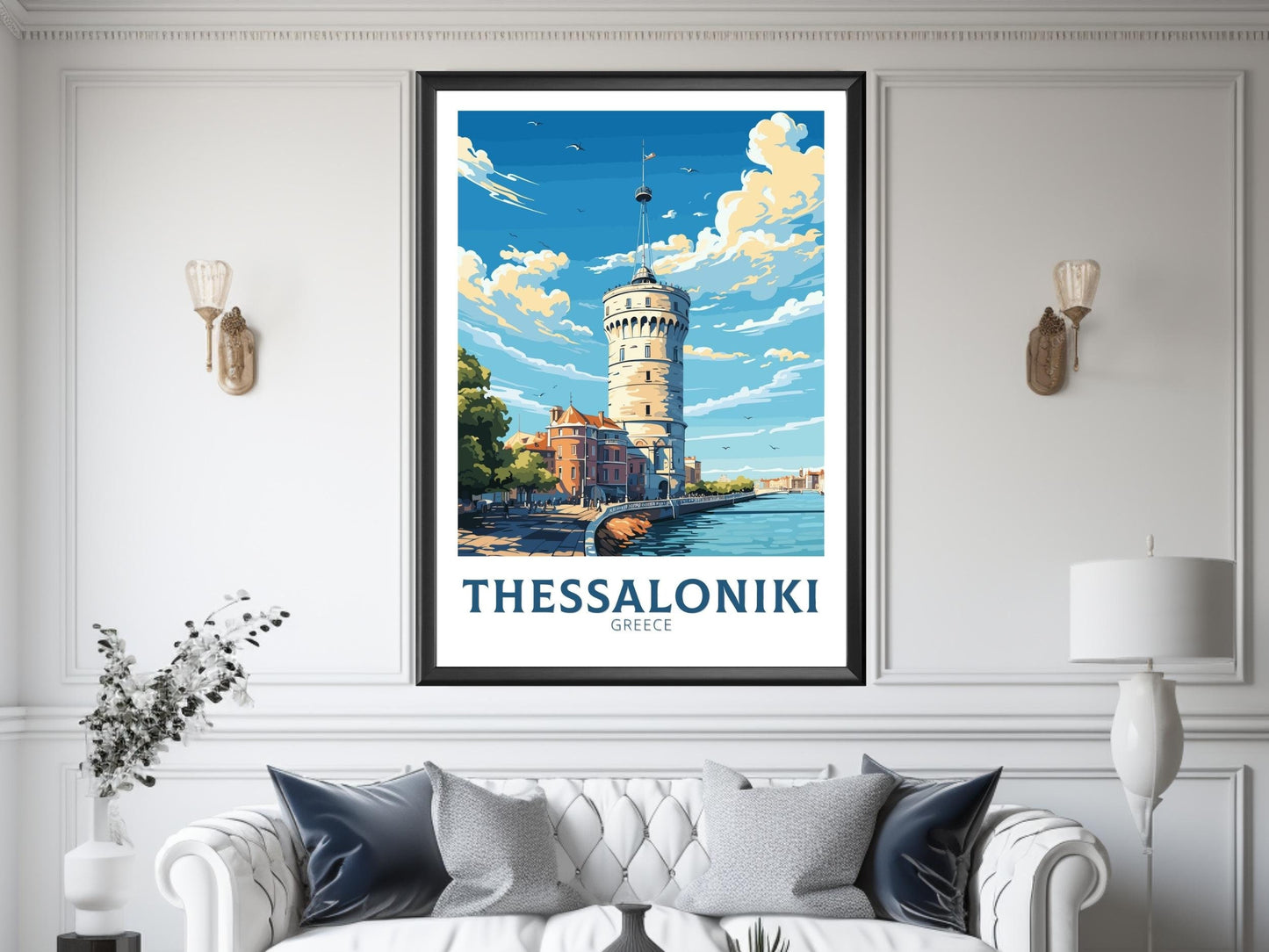 Thessaloniki Travel Poster | Thessaloniki Print | Illustration | Greece Print | Greece Home Décor | Thessaloniki Art | Greece poster ID 587