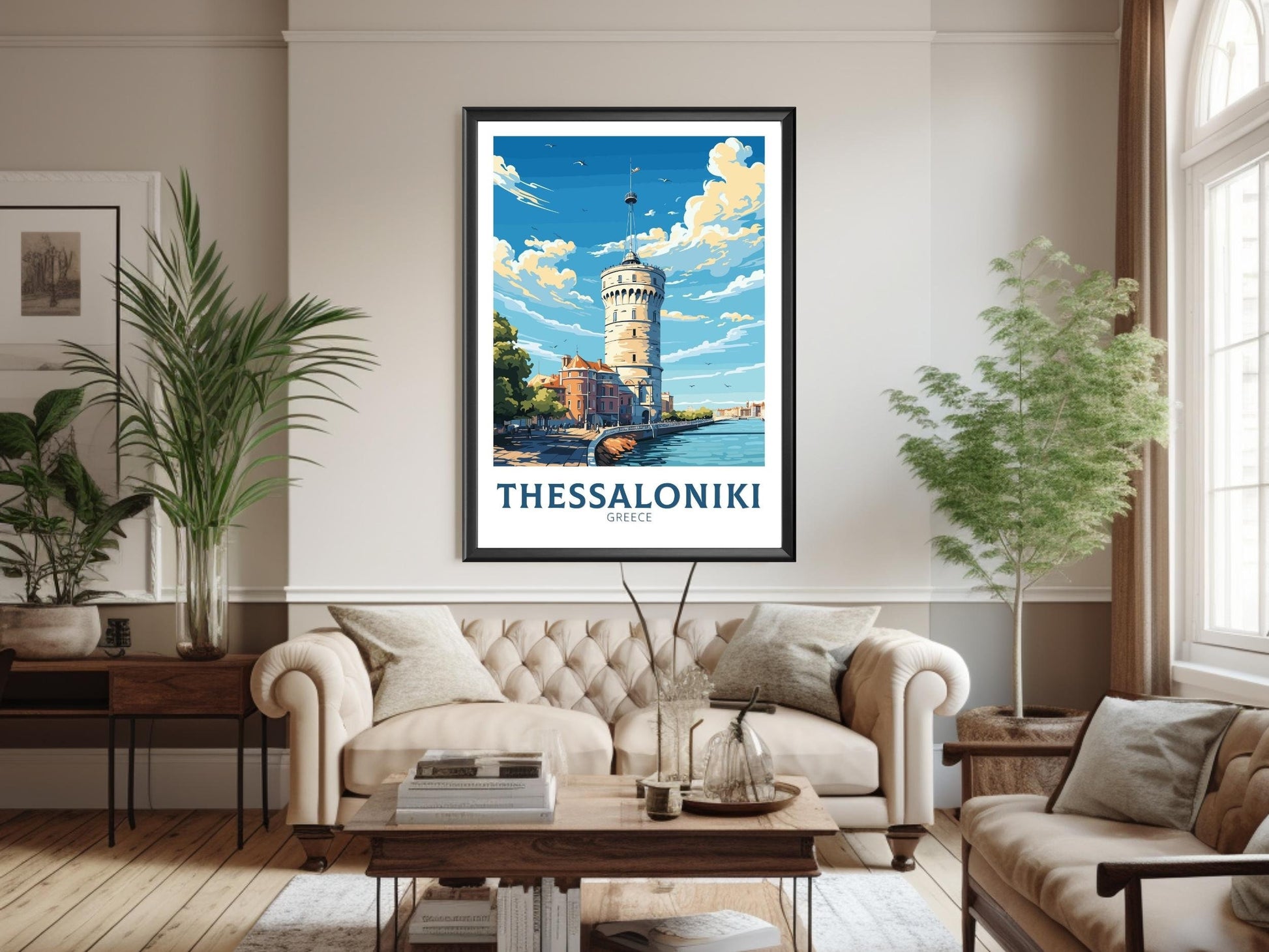 Thessaloniki Travel Poster | Thessaloniki Print | Illustration | Greece Print | Greece Home Décor | Thessaloniki Art | Greece poster ID 587