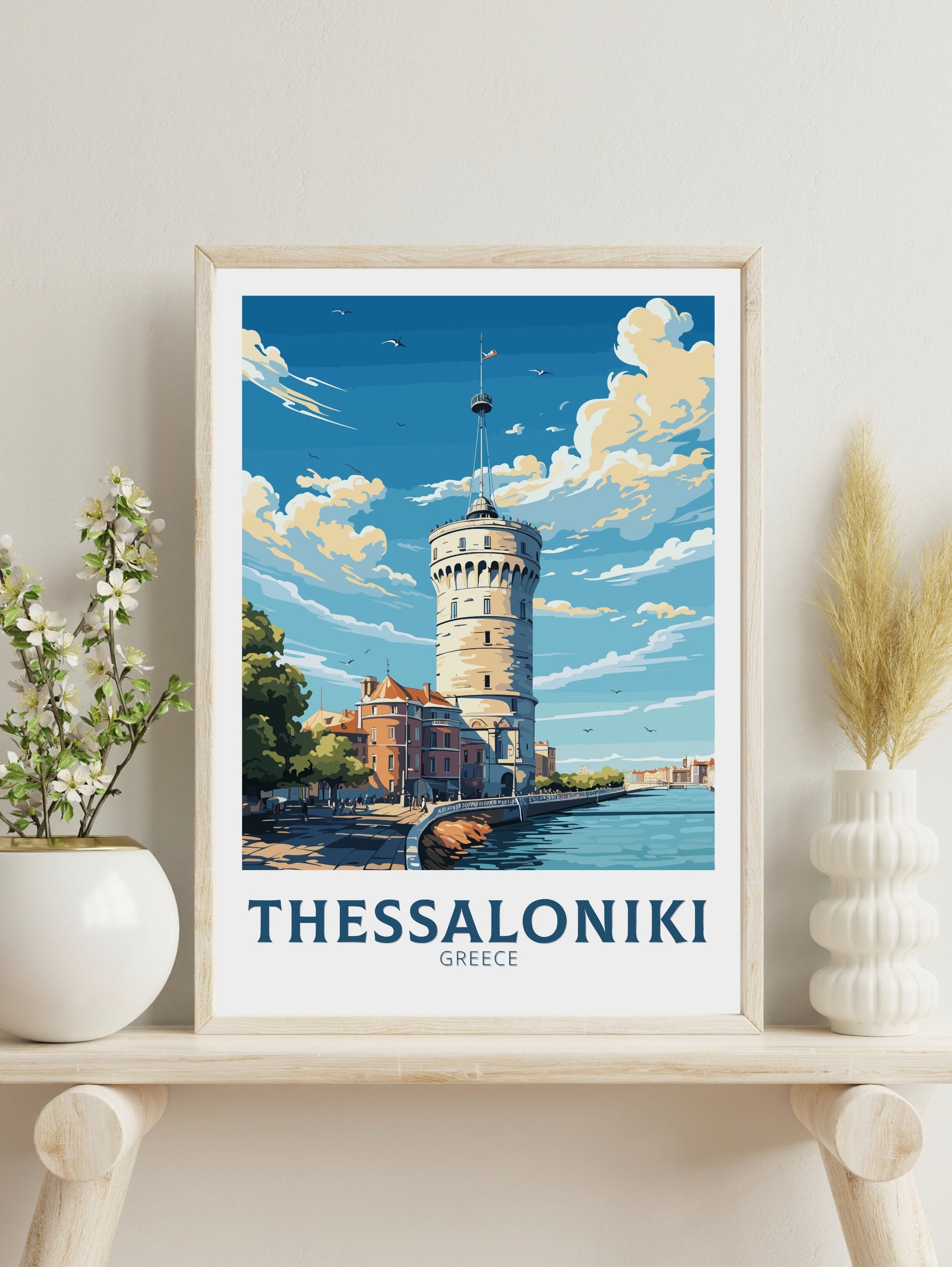 Thessaloniki Travel Poster | Thessaloniki Print | Illustration | Greece Print | Greece Home Décor | Thessaloniki Art | Greece poster ID 587