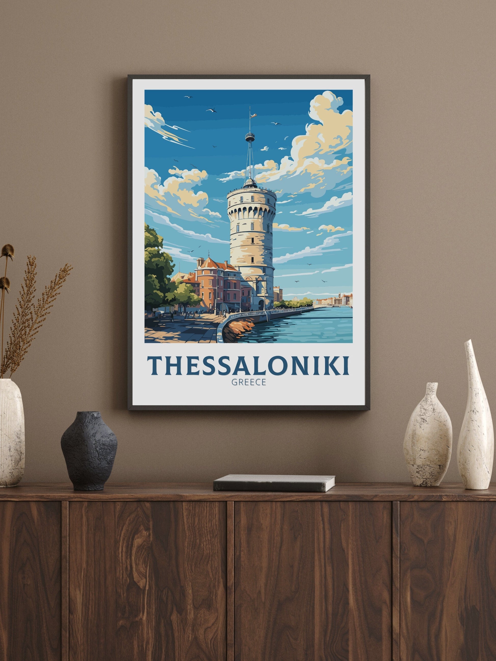 Thessaloniki Travel Poster | Thessaloniki Print | Illustration | Greece Print | Greece Home Décor | Thessaloniki Art | Greece poster ID 587