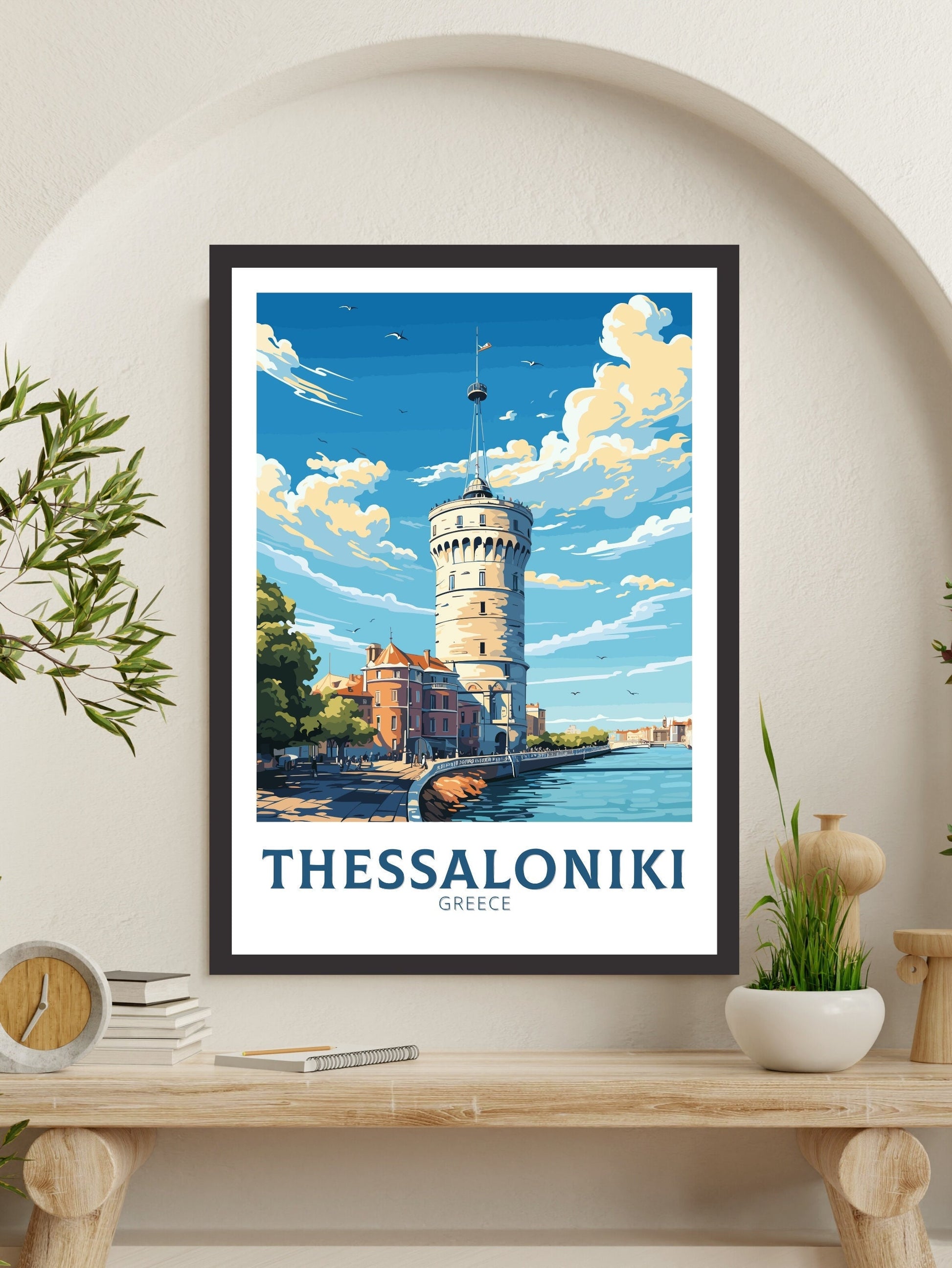 Thessaloniki Travel Poster | Thessaloniki Print | Illustration | Greece Print | Greece Home Décor | Thessaloniki Art | Greece poster ID 587