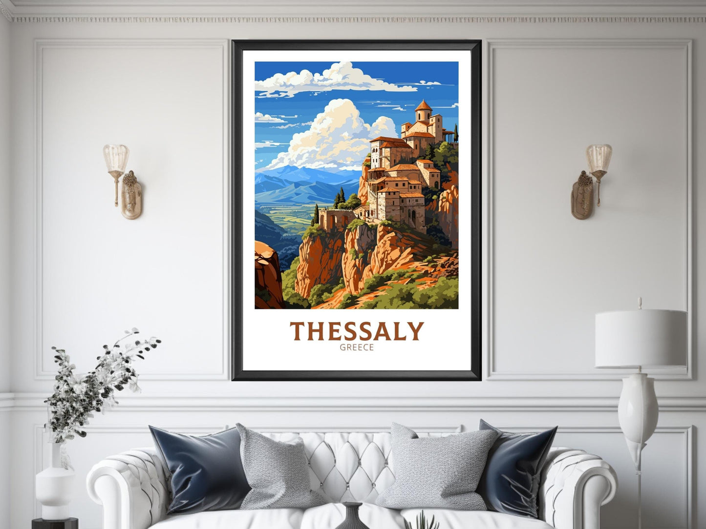 Thessaly Travel Poster | Thessaly Print | Thessaly Illustration | Greece Print | Greece Home Décor | Thessaly Art | Greece poster ID 589