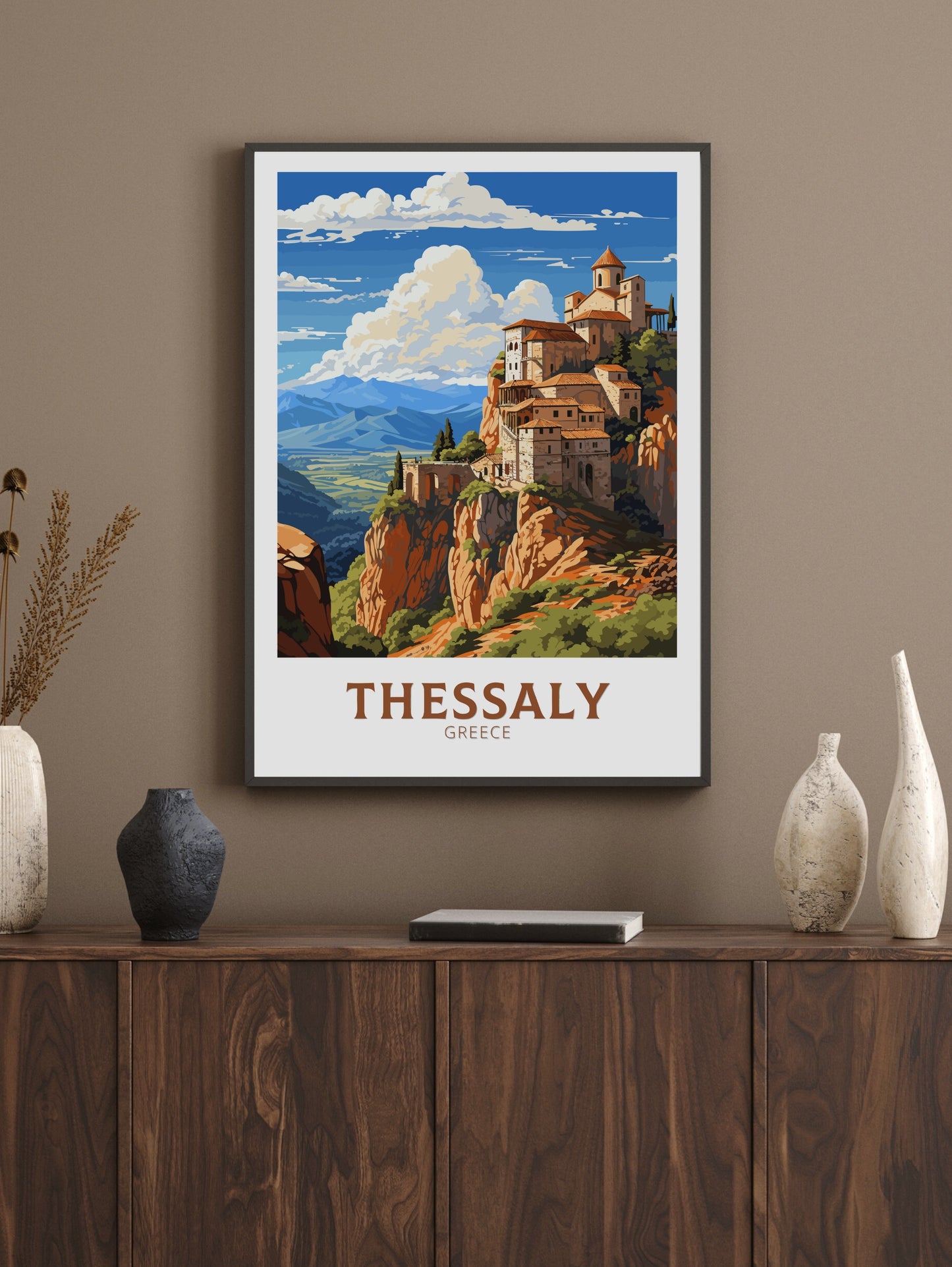 Thessaly Travel Poster | Thessaly Print | Thessaly Illustration | Greece Print | Greece Home Décor | Thessaly Art | Greece poster ID 589