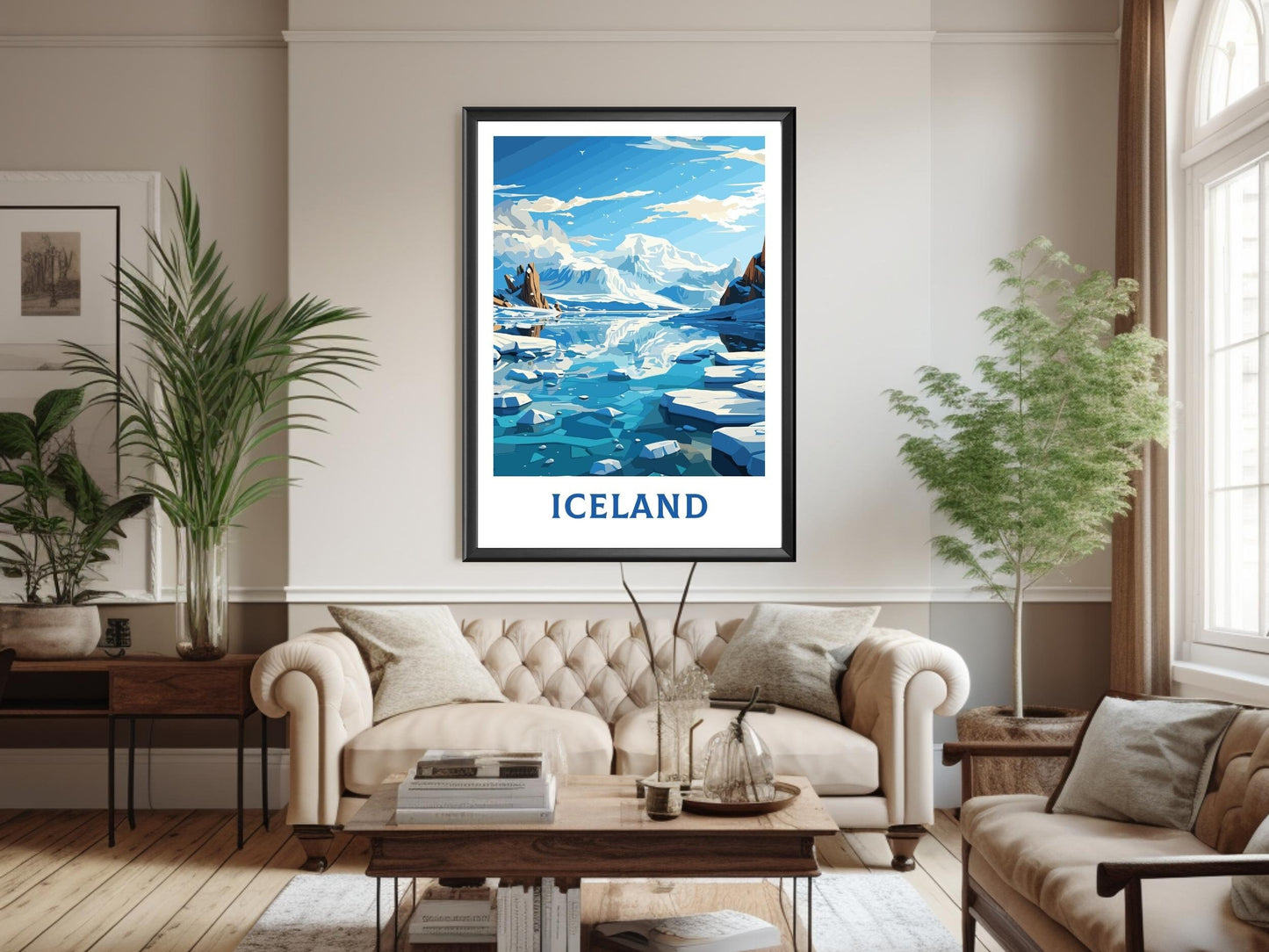 Iceland Travel Print| Iceland Print | Iceland Wall Art | Iceland Poster | Iceland Home Décor | Jökulsárlón Glacier Lagoon | ID 597