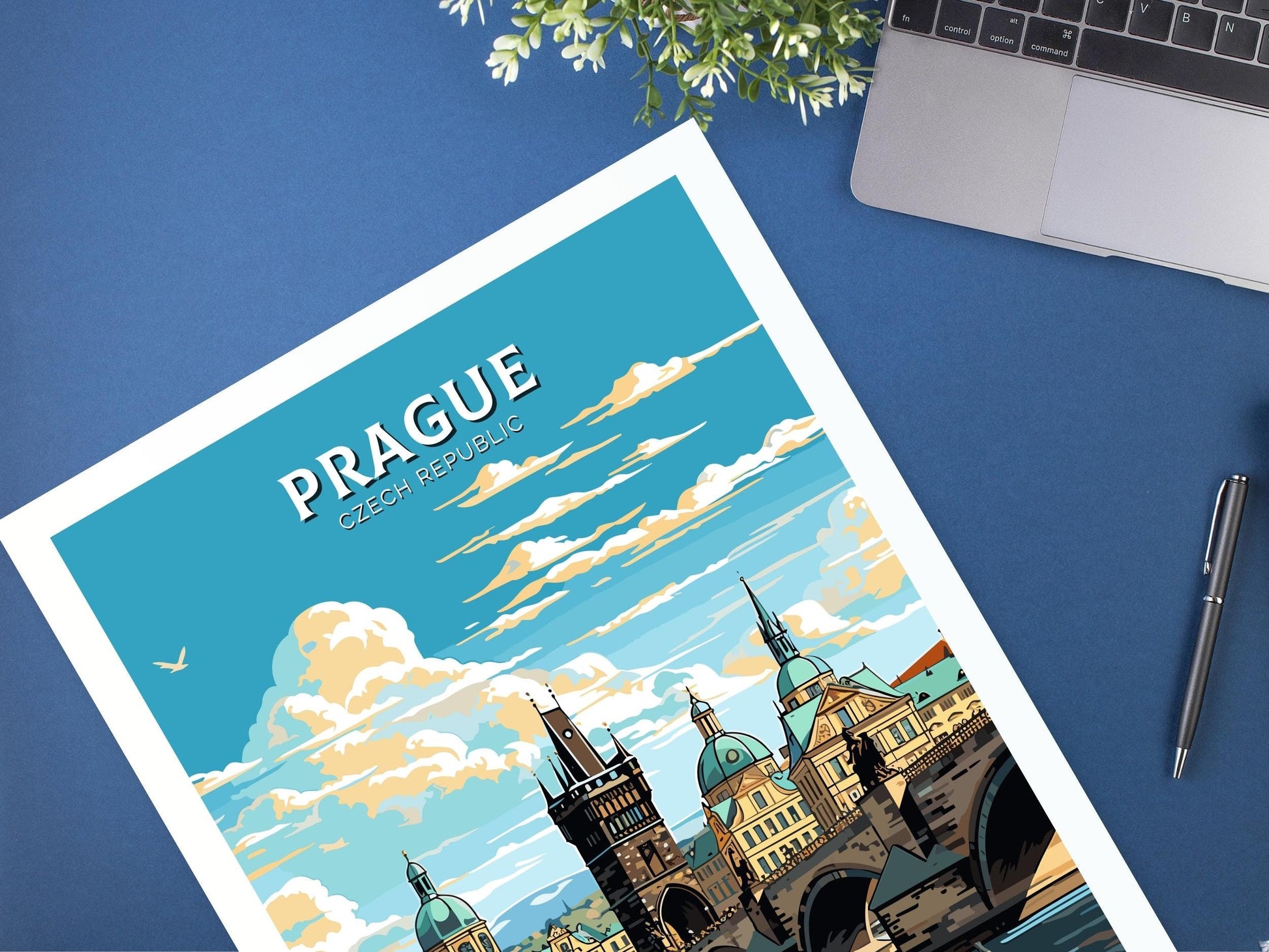 Prague Travel Print | Prague Illustration | Prague Art | Czech Republic Print | Prague Home Decor | Prague Poster | Charles Bridge | ID 598