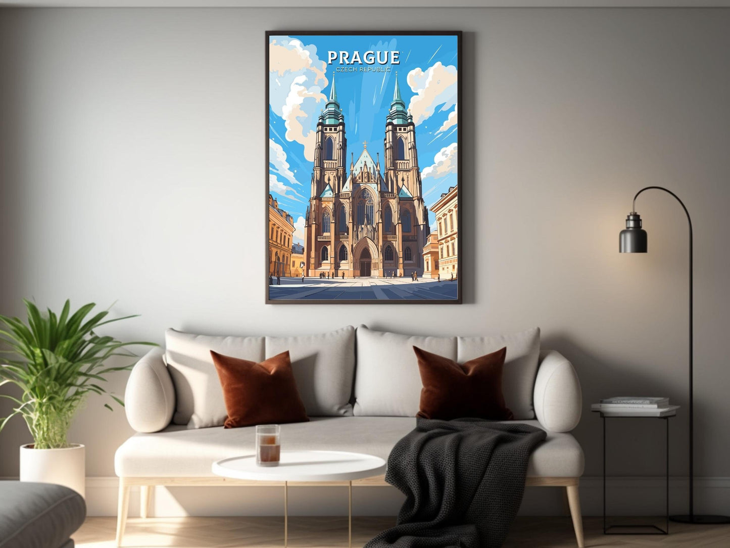 Prague Poster | Prague Travel Print | Prague Illustration | Prague Art | Czechia Print | Prague Home Decor | St. Vitus Cathedral | ID 650