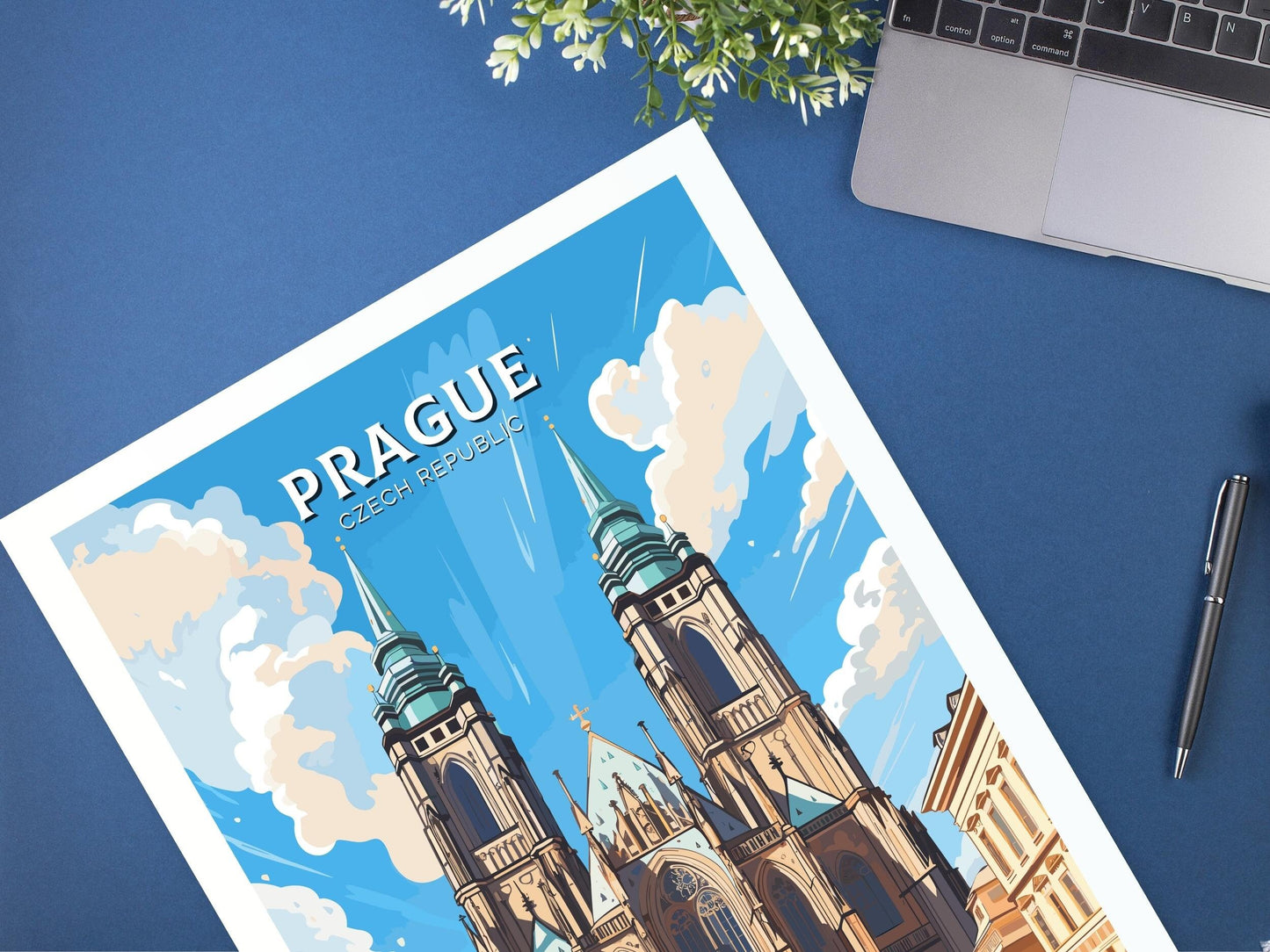 Prague Poster | Prague Travel Print | Prague Illustration | Prague Art | Czechia Print | Prague Home Decor | St. Vitus Cathedral | ID 650