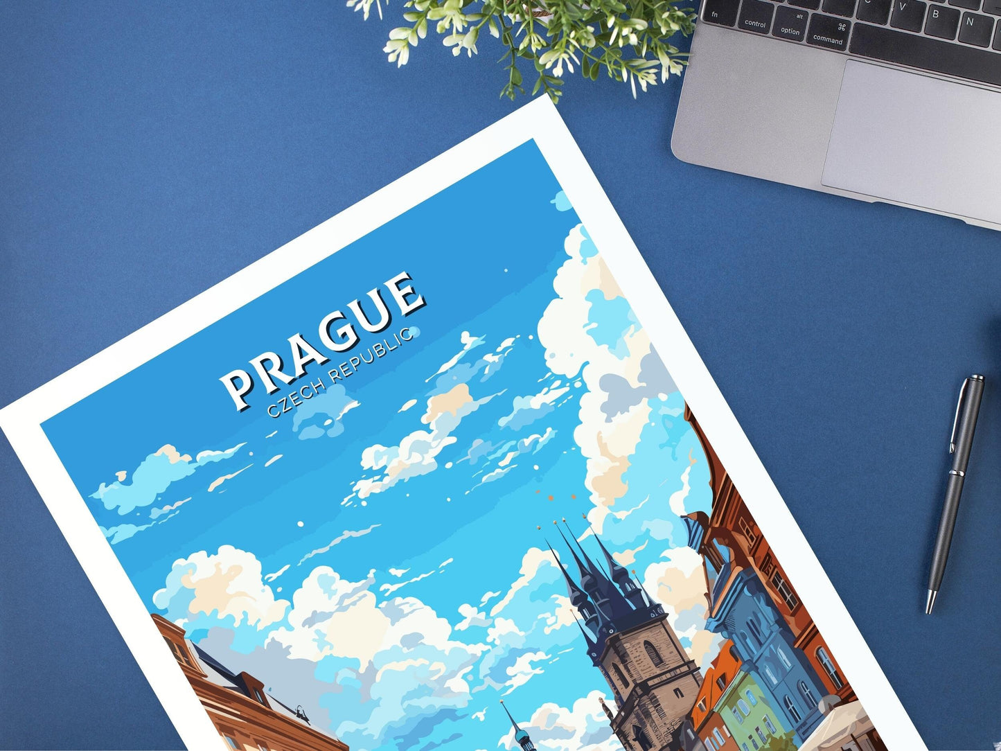 Prague Travel Poster | Prague Illustration | Prague Print | Prague Wall Art | Czechia Print | Prague Home Decor | Old Town Square | ID 654