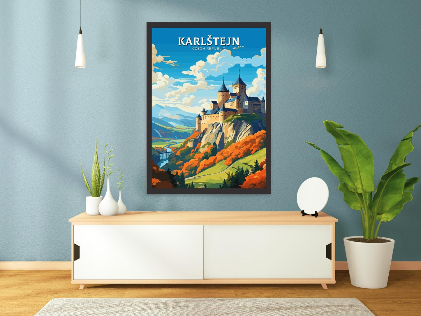 Karlštejn Poster | Karlštejn Print | Karlštejn Illustration | Karlštejn Castle Wall Art | Czechia Print | Karlštejn Castle Poster | ID 656