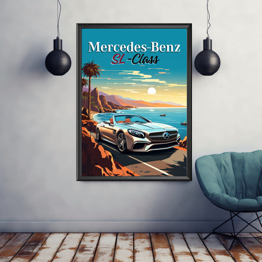 Mercedes-Benz SL-Class Print, Mercedes-Benz SL-Class Poster, 2020s Car, Car Art, Modern Classic Car Print, Car Print, Car Poster, Luxury Car