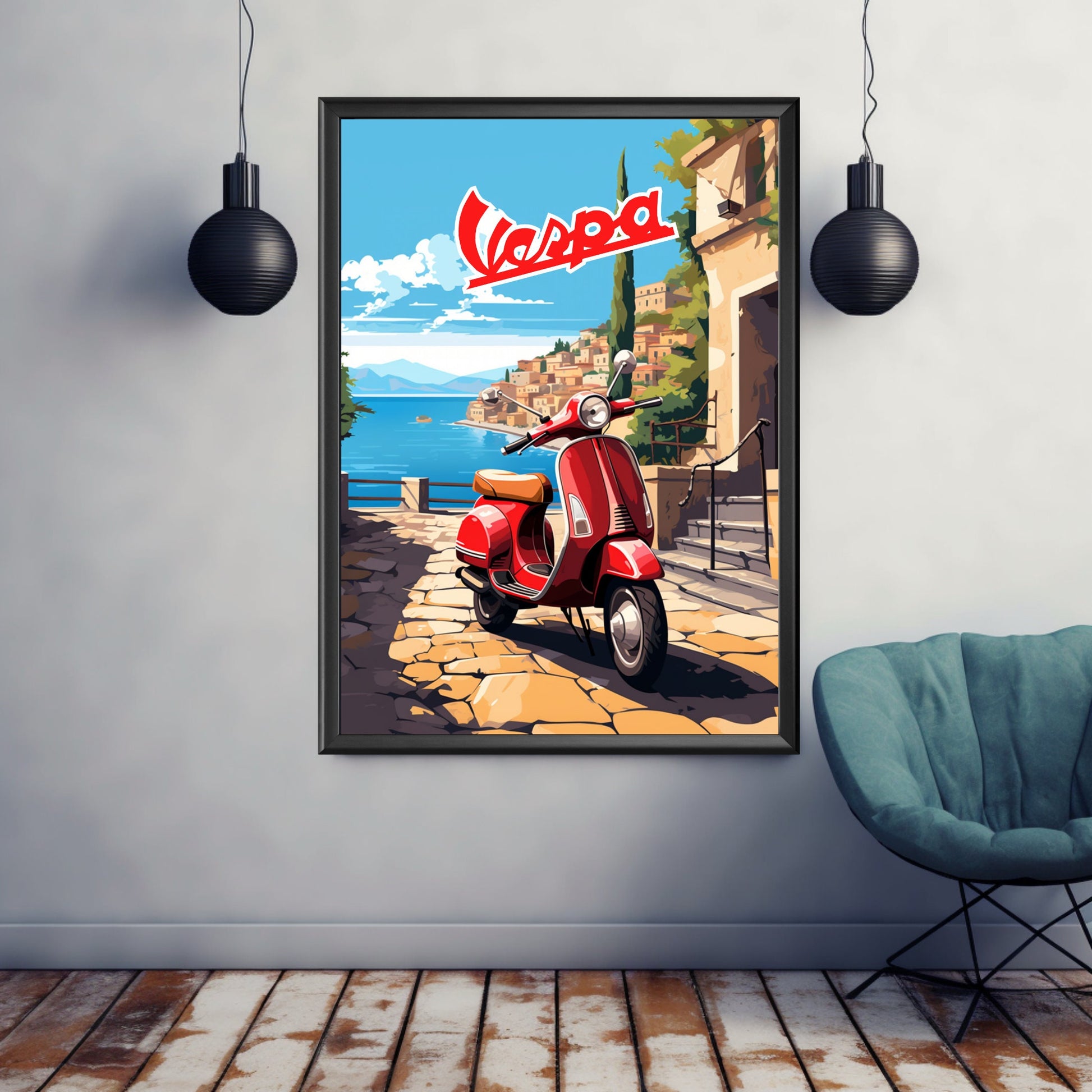 Vespa Scooter Print