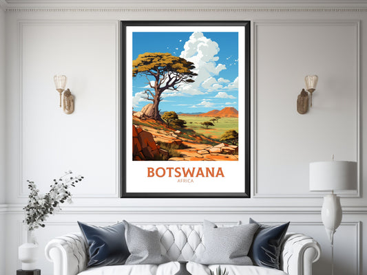 Botswana Travel Poster | Botswana Illustration | Botswana Wall Art | Africa Poster | Botswana Art | Botswana Print | Tsodilo Hills | ID 641
