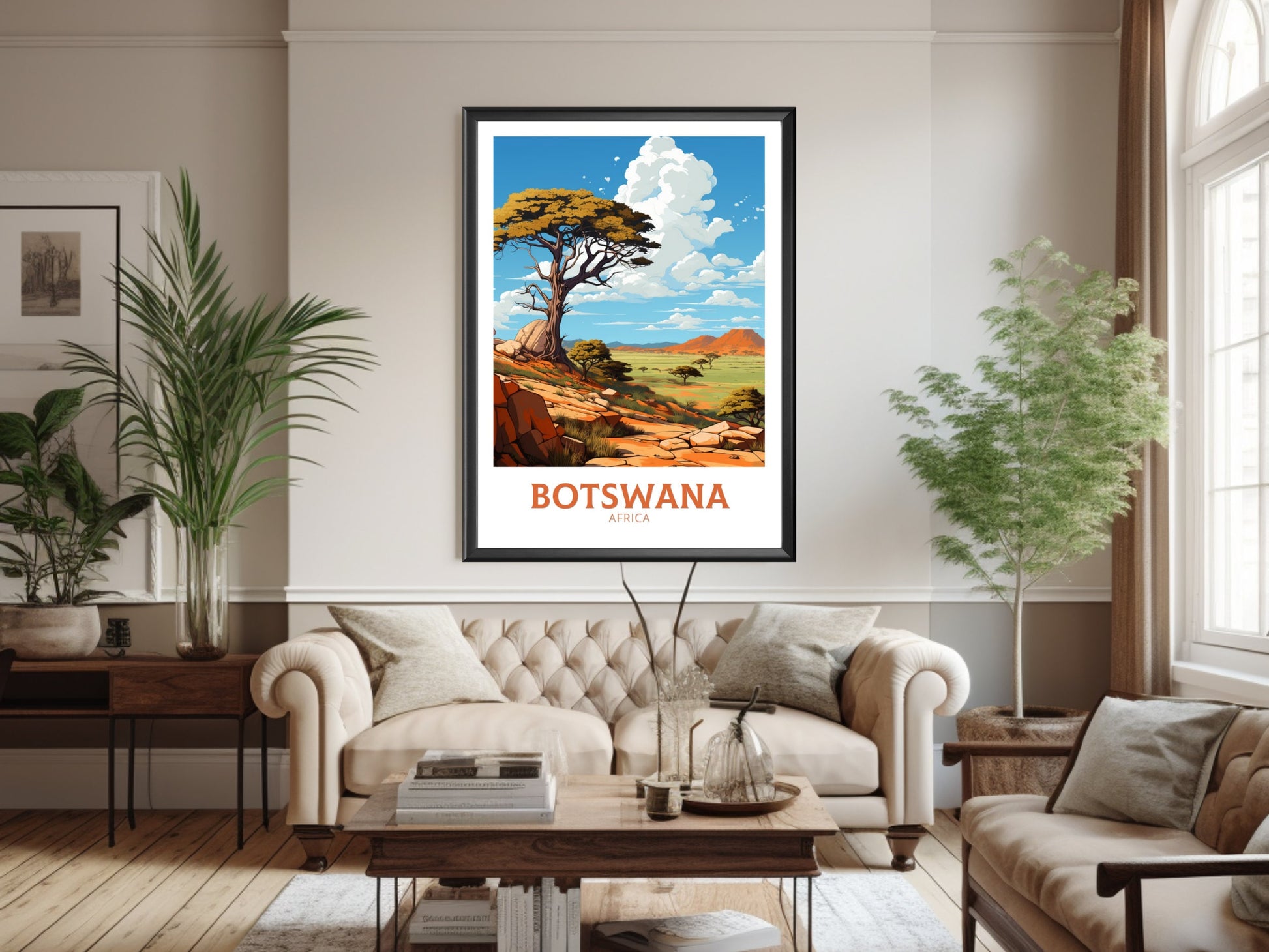 Botswana Travel Poster | Botswana Illustration | Botswana Wall Art | Africa Poster | Botswana Art | Botswana Print | Tsodilo Hills | ID 641