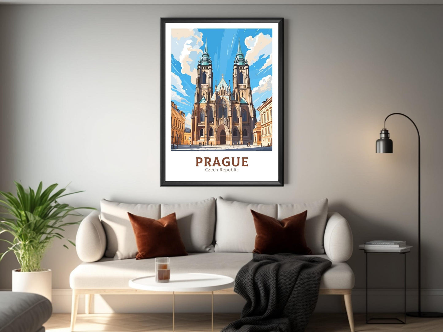 Prague Poster | Prague Illustration | Prague Travel Print | Prague Art | Czechia Print | Prague Home Decor | St. Vitus Cathedral | ID 651