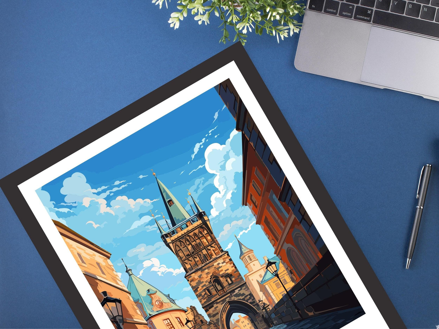 Prague Travel Poster | Prague Wall Art | Prague Print | Prague Illustration | Czechia Print | Prague Home Decor | Powder Tower | ID 653