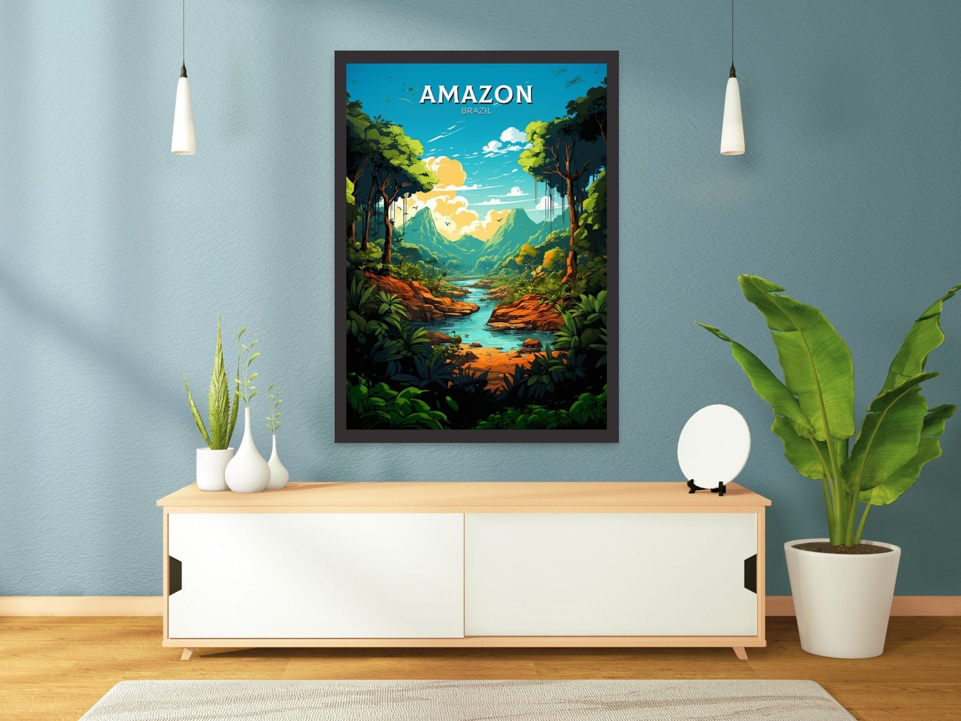 Amazon Forest Travel poster | Amazon Forest Print | Brazil Wall Art | Amazon Forest Brazil travel print | Housewarming gift | ID 644