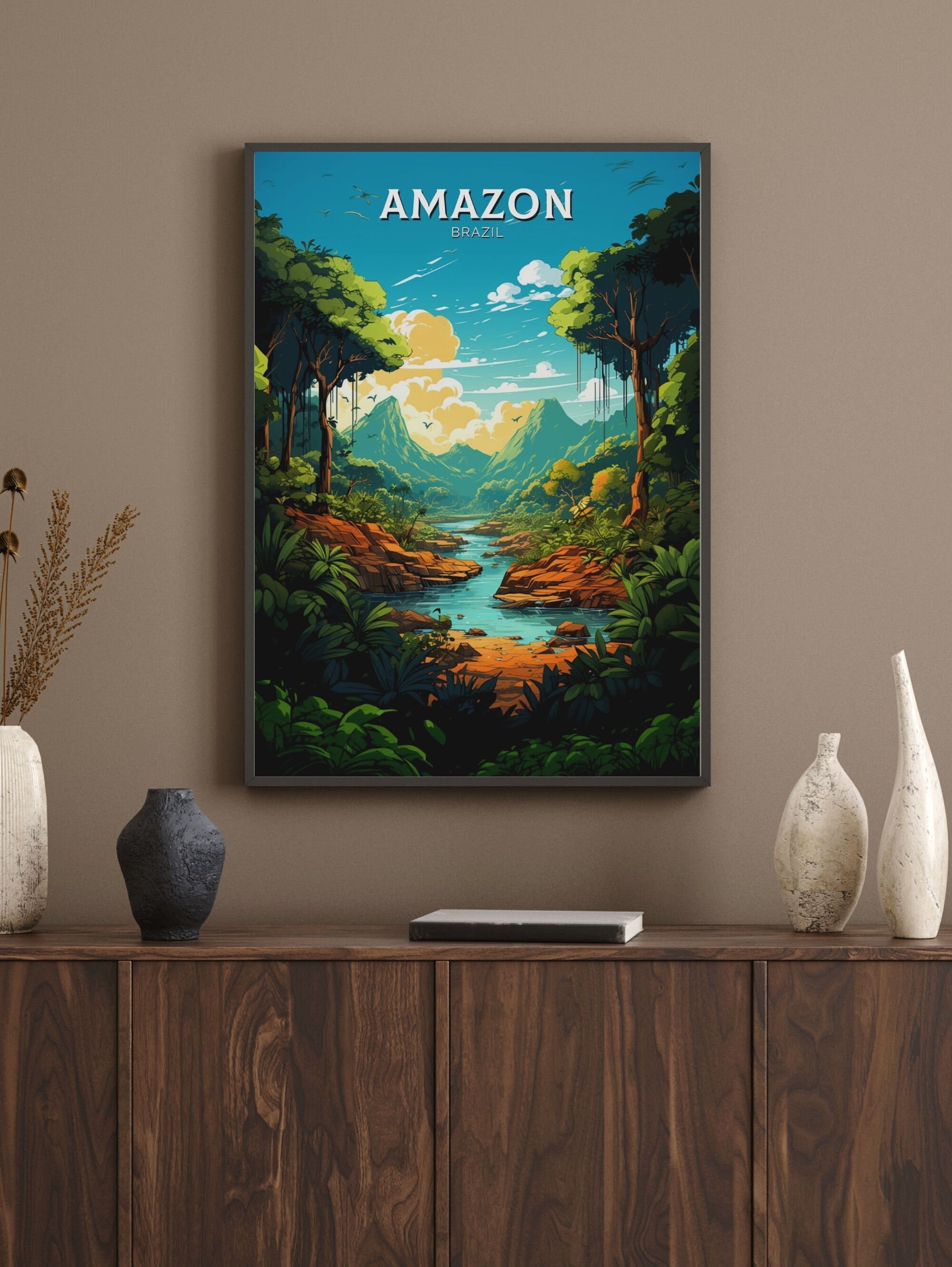 Amazon Forest Travel poster | Amazon Forest Print | Brazil Wall Art | Amazon Forest Brazil travel print | Housewarming gift | ID 644