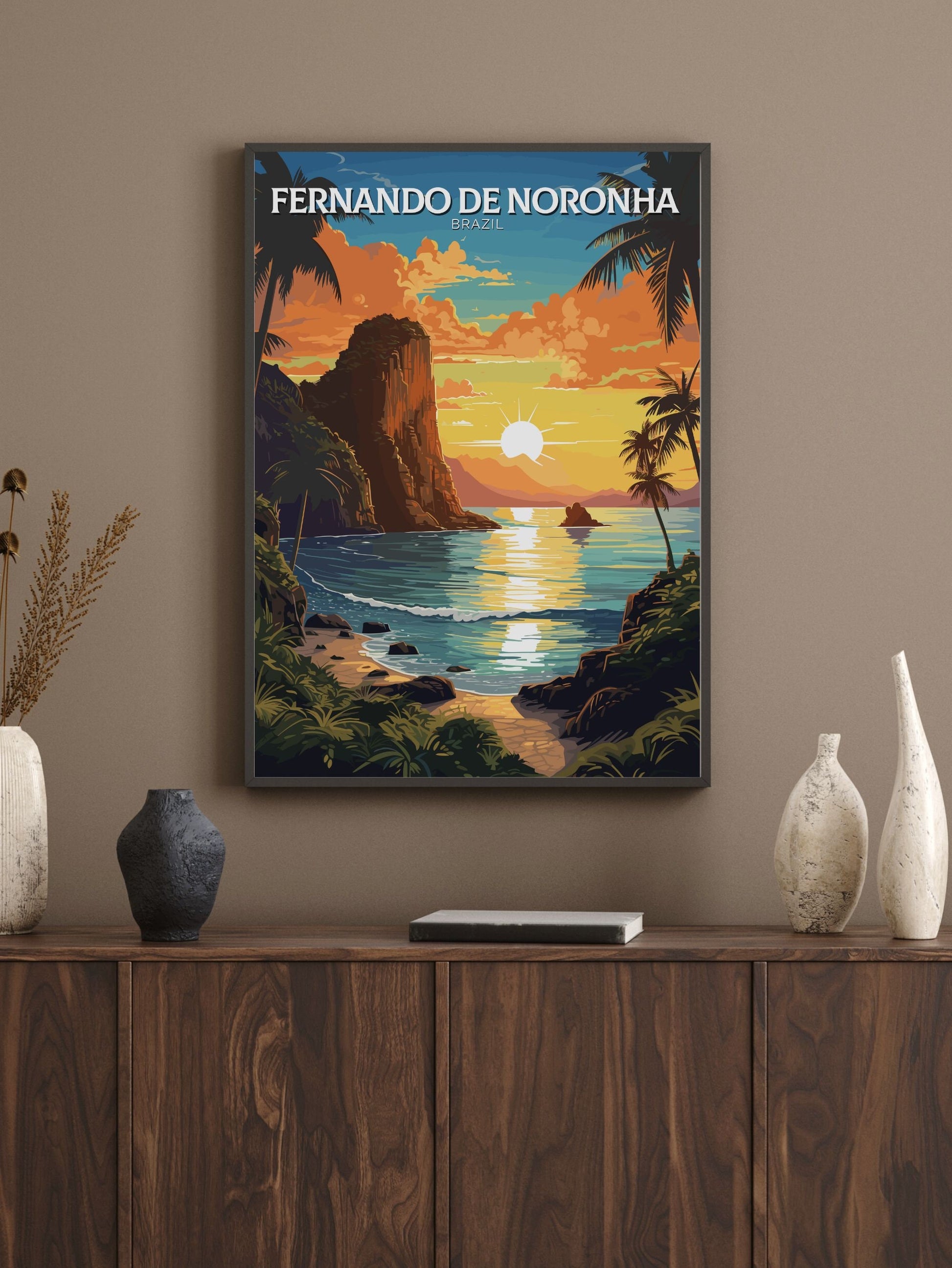 Fernando de Noronha Travel poster | Fernando de Noronha Print | Brazil Art | Fernando de Noronha Brazil print | Housewarming gift | ID 646