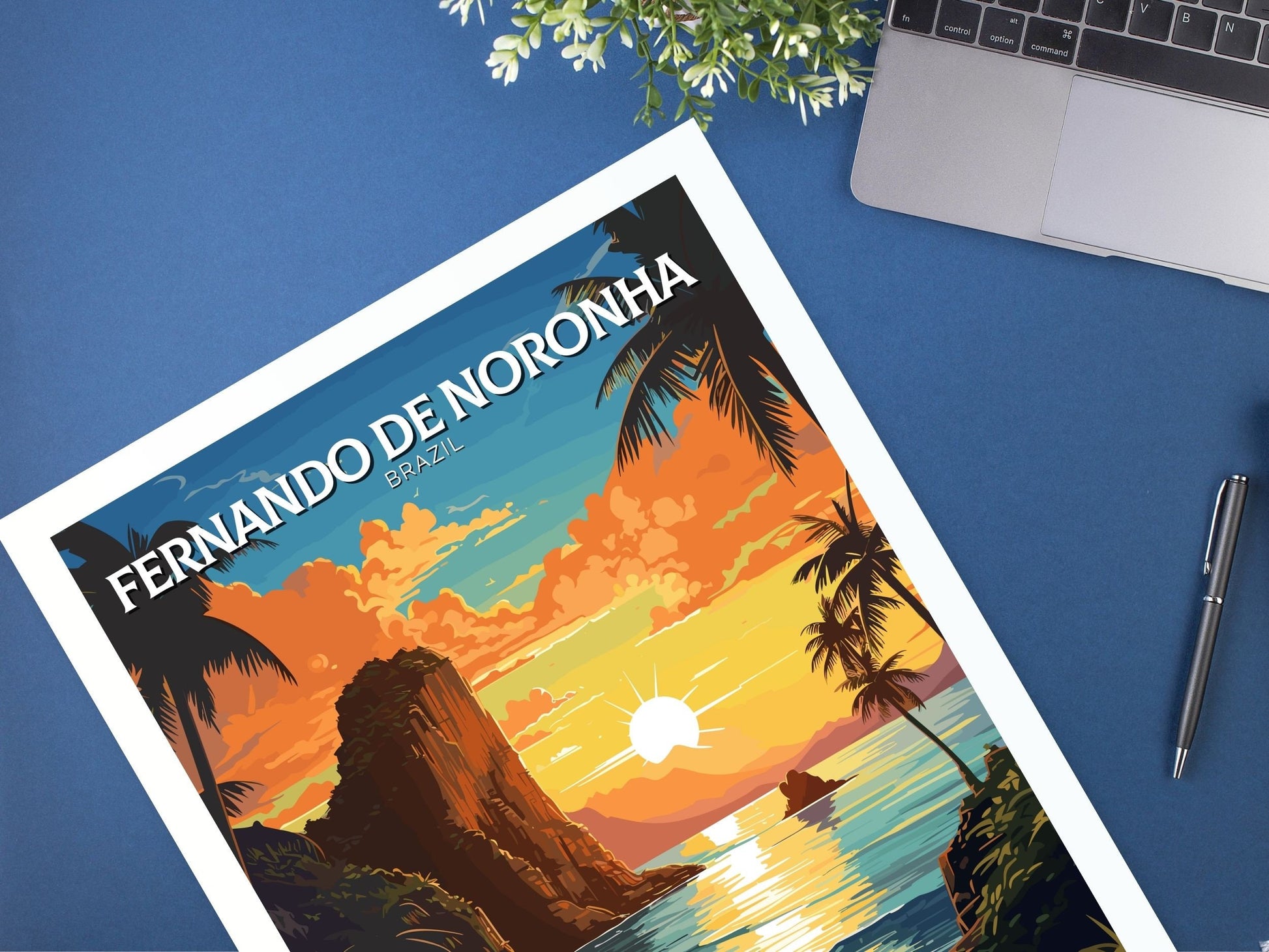 Fernando de Noronha Travel poster | Fernando de Noronha Print | Brazil Art | Fernando de Noronha Brazil print | Housewarming gift | ID 646