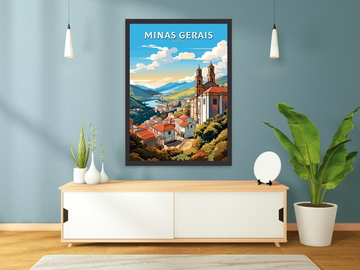 Minas Gerais Poster | Ouro Preto Print | Brazil Wall Art | Minas Gerais Brazil travel print | Birthday gift | Ouro Preto Brazil Art | ID 648