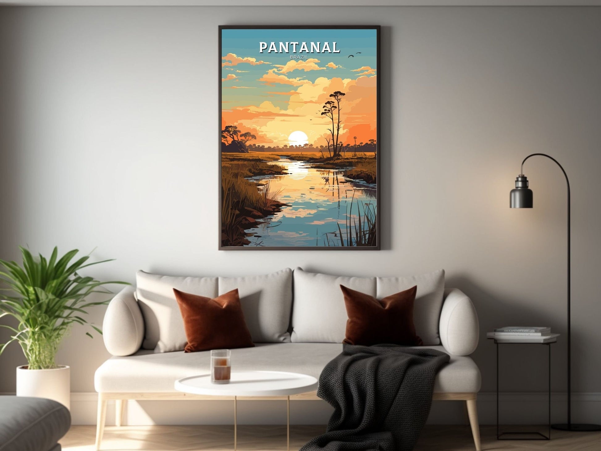 Pantanal Travel poster | Pantanal Print | Brazil Wall Art | Pantanal Brazil travel print | Housewarming gift Pantanal Brazil Print |ID 649