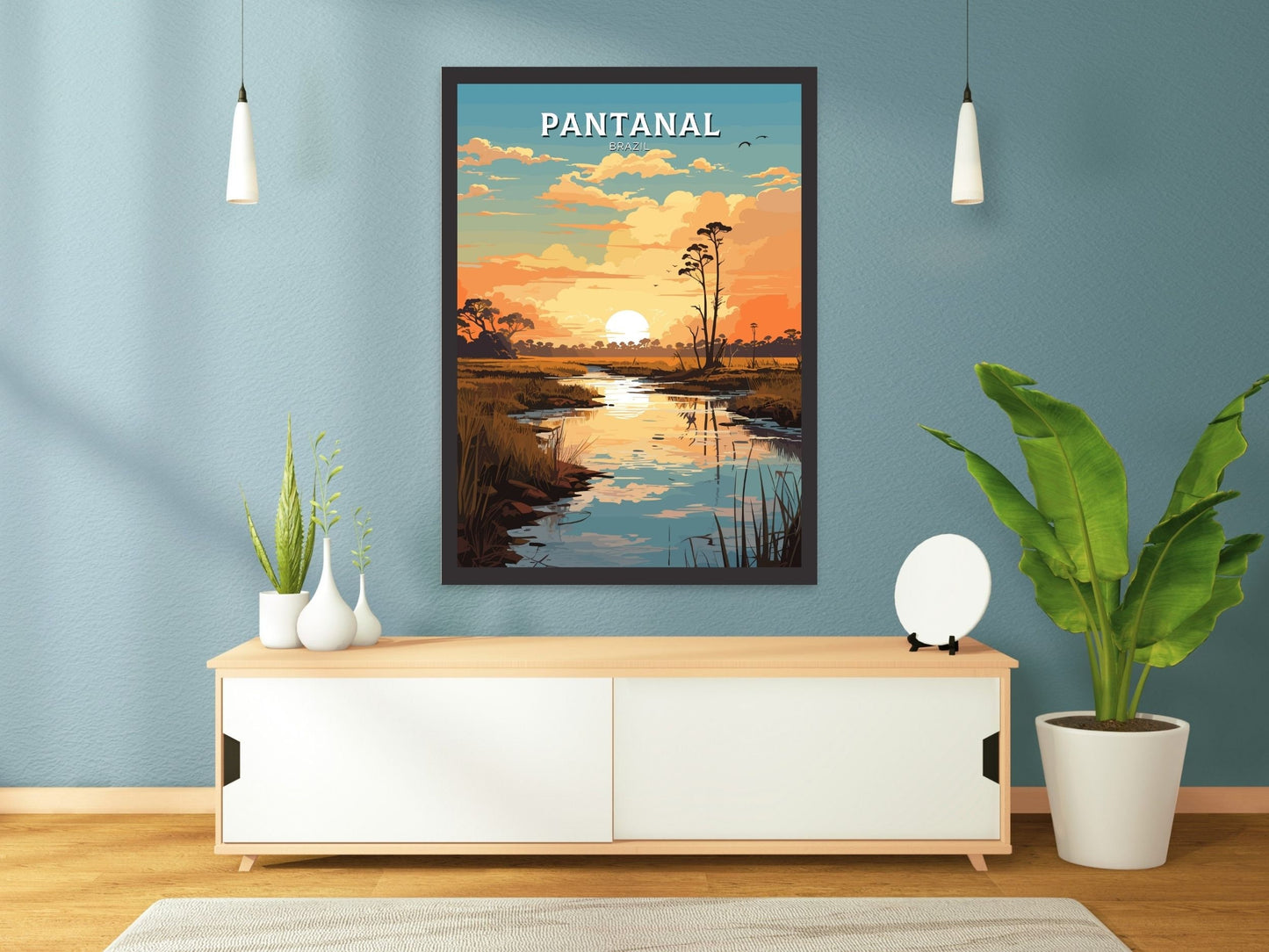 Pantanal Travel poster | Pantanal Print | Brazil Wall Art | Pantanal Brazil travel print | Housewarming gift Pantanal Brazil Print |ID 649