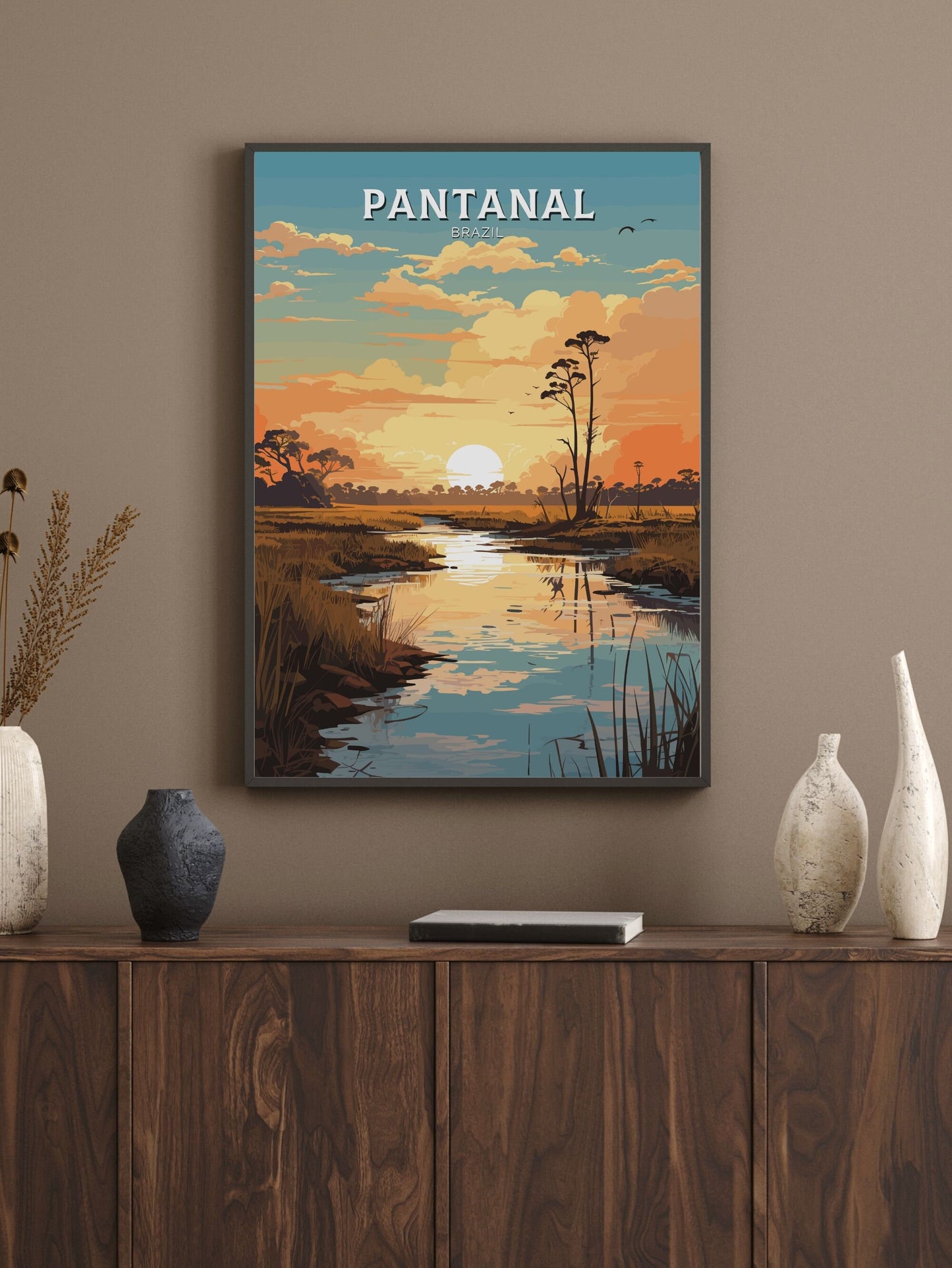 Pantanal Travel poster | Pantanal Print | Brazil Wall Art | Pantanal Brazil travel print | Housewarming gift Pantanal Brazil Print |ID 649