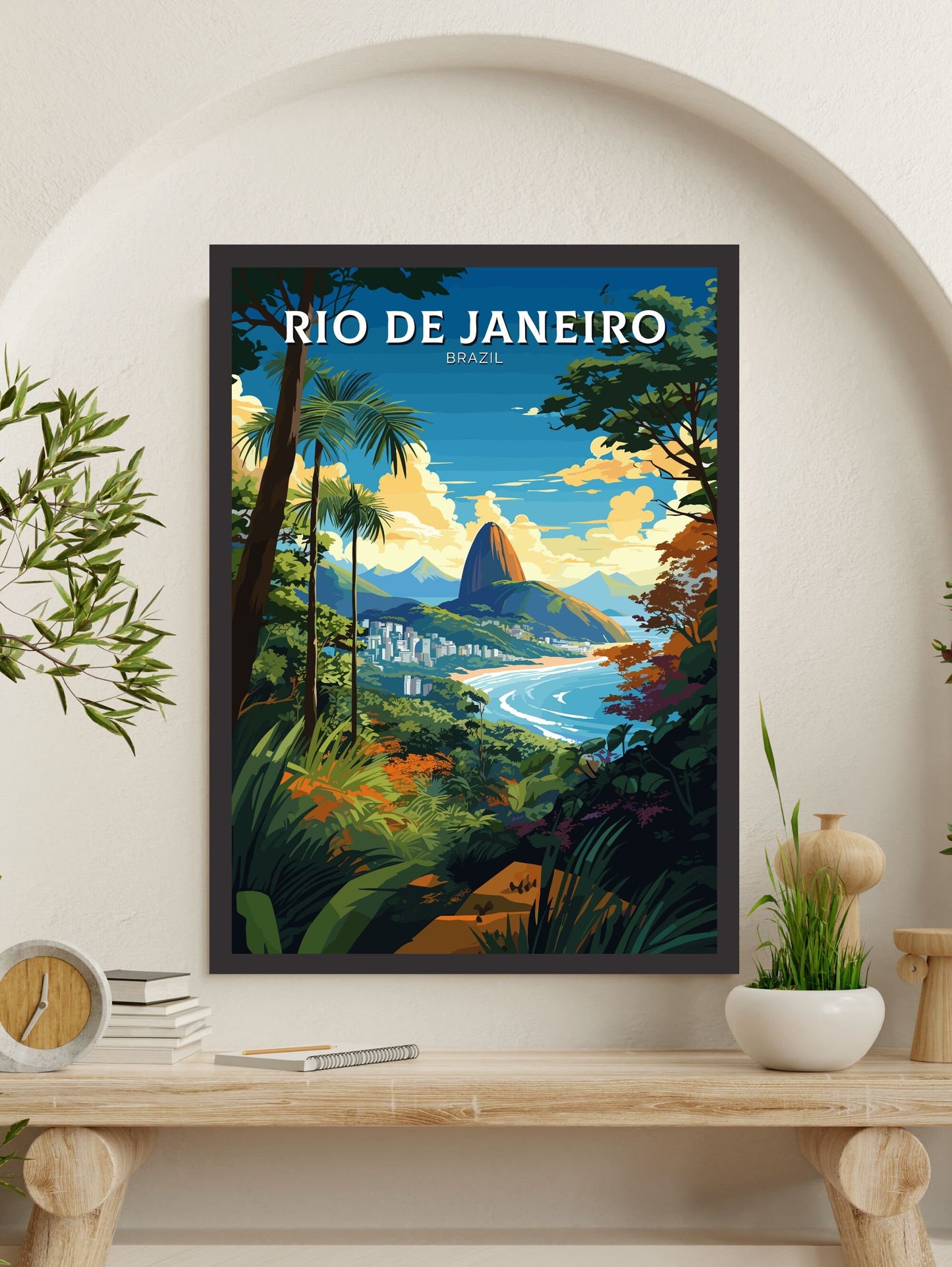 Rio De Janeiro Travel poster | Rio De Janeiro Print | Brazil Wall Art | Sugarloaf Mountain Rio de Janeiro Print | Housewarming gift | ID 670