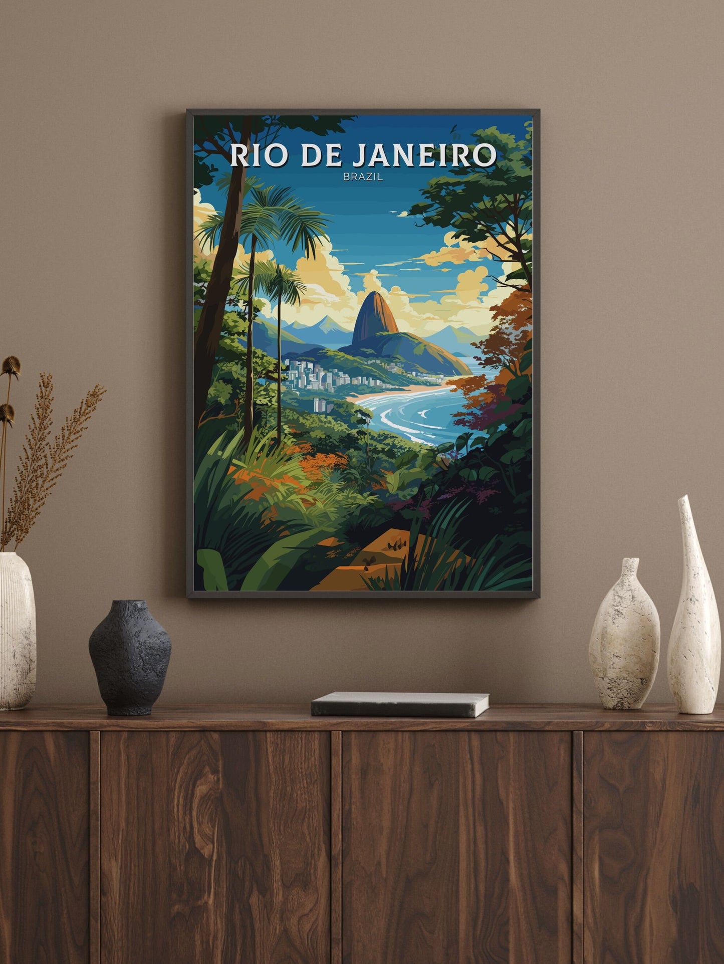 Rio De Janeiro Travel poster | Rio De Janeiro Print | Brazil Wall Art | Sugarloaf Mountain Rio de Janeiro Print | Housewarming gift | ID 670