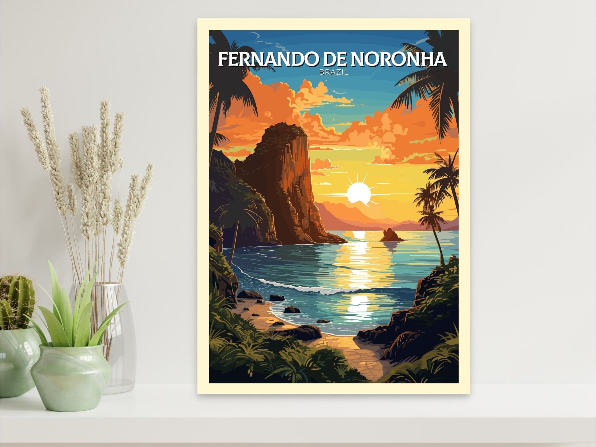 Fernando de Noronha Travel poster | Fernando de Noronha Print | Brazil Art | Fernando de Noronha Brazil print | Housewarming gift | ID 646