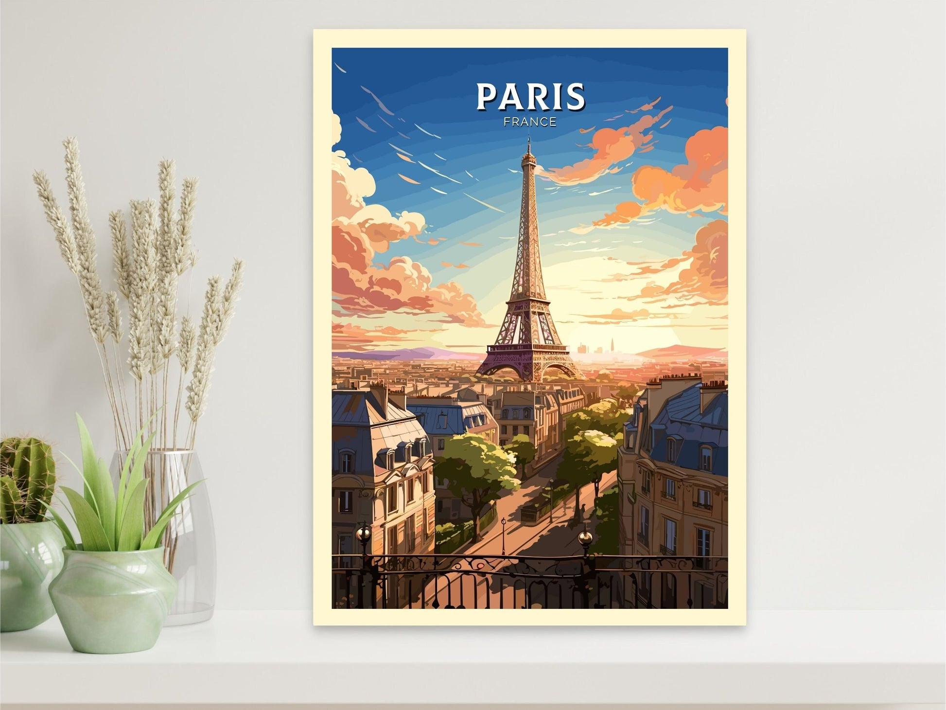 Paris Travel Print | Paris Illustration | Eiffel Tower Poster | Paris Art | France Print | Eiffel Tower Poster | Paris Affiche | ID 672