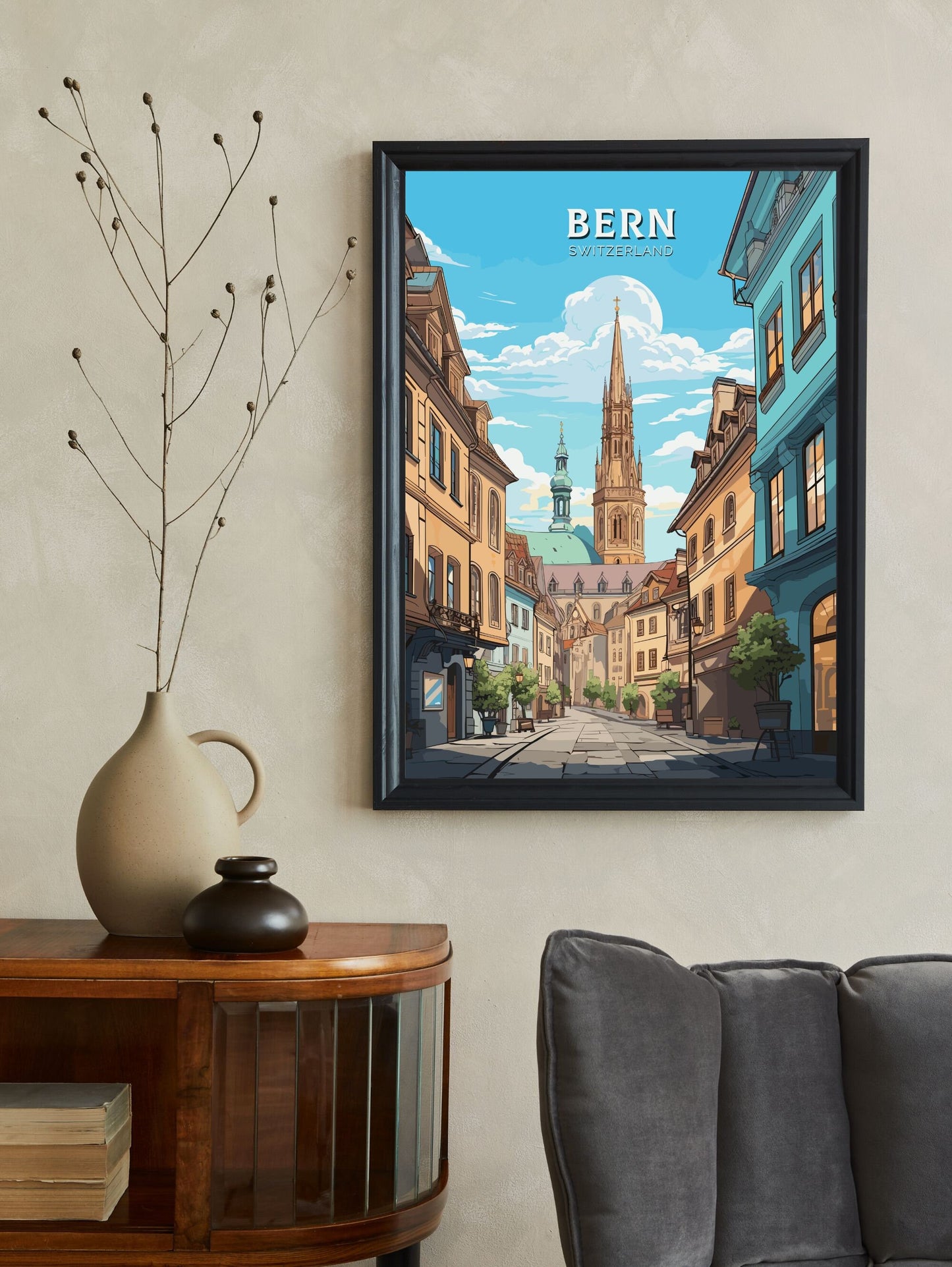 Bern Travel Poster | Bern Travel Print | Bern Illustration | Bern Wall Art | Switzerland Print | Bern Artwork | Switzerland Poster | ID 673