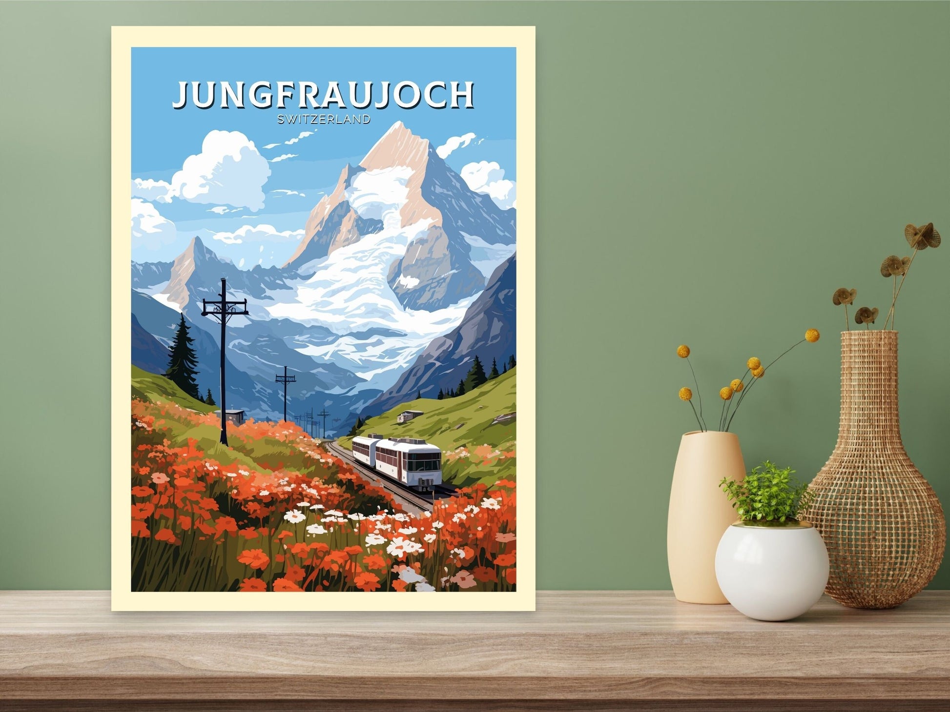 Jungfraujoc Poster | Jungfraujoc Print | Jungfraujoc Illustration | Jungfraujoc Wall Art | Switzerland Print | Jungfraujoc Artwork | ID 676