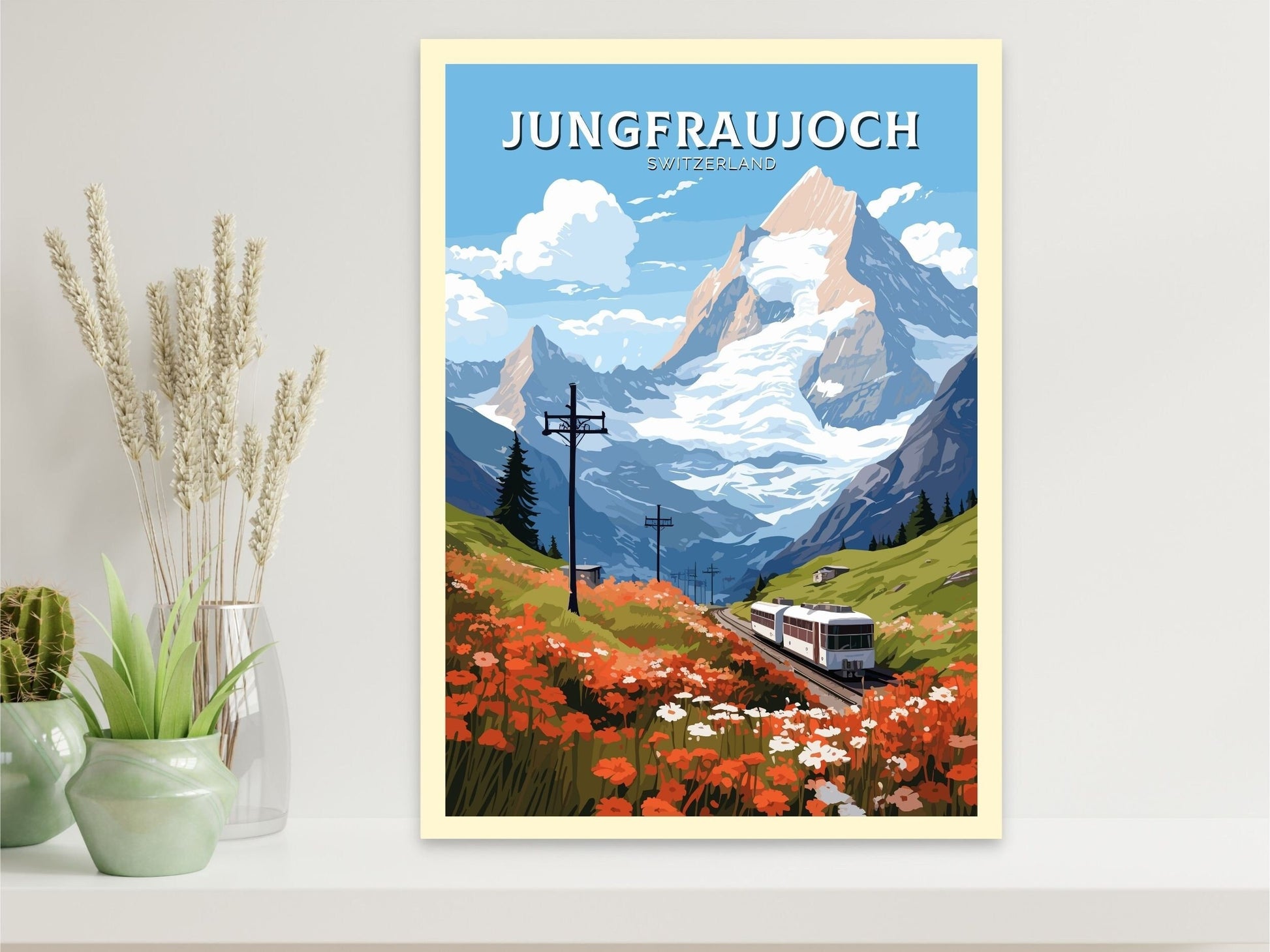 Jungfraujoc Poster | Jungfraujoc Print | Jungfraujoc Illustration | Jungfraujoc Wall Art | Switzerland Print | Jungfraujoc Artwork | ID 676