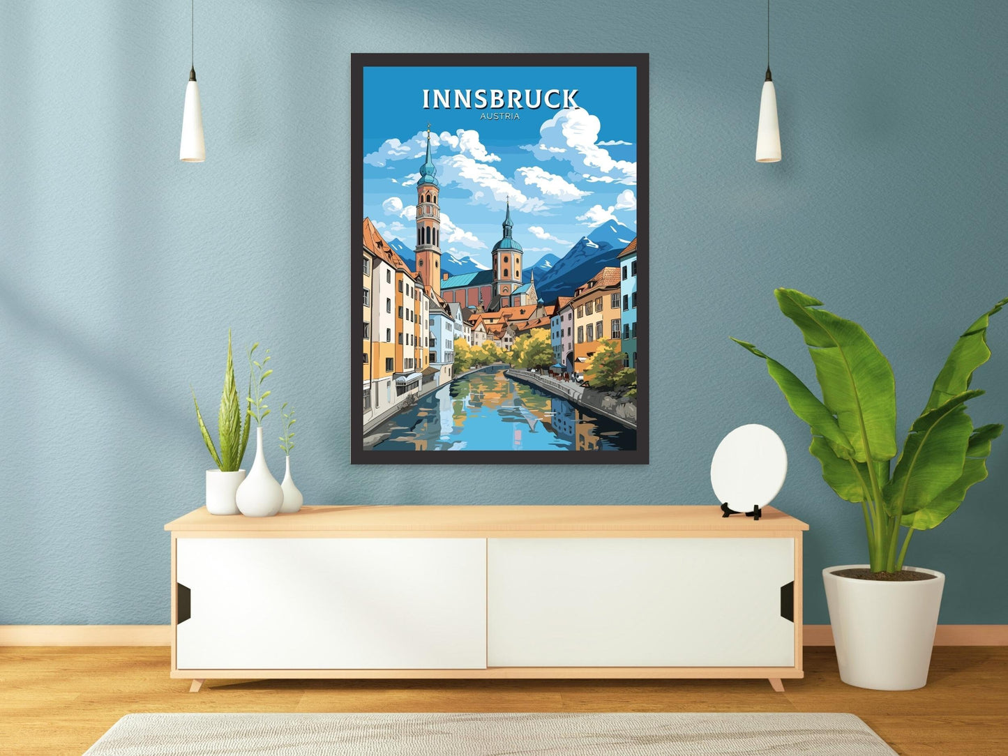 Innsbruck Poster | Innsbruck Wall Art | Innsbruck Art | Innsbruck Print | Illustration | Austria Poster | Innsbruck Old Town ID 661