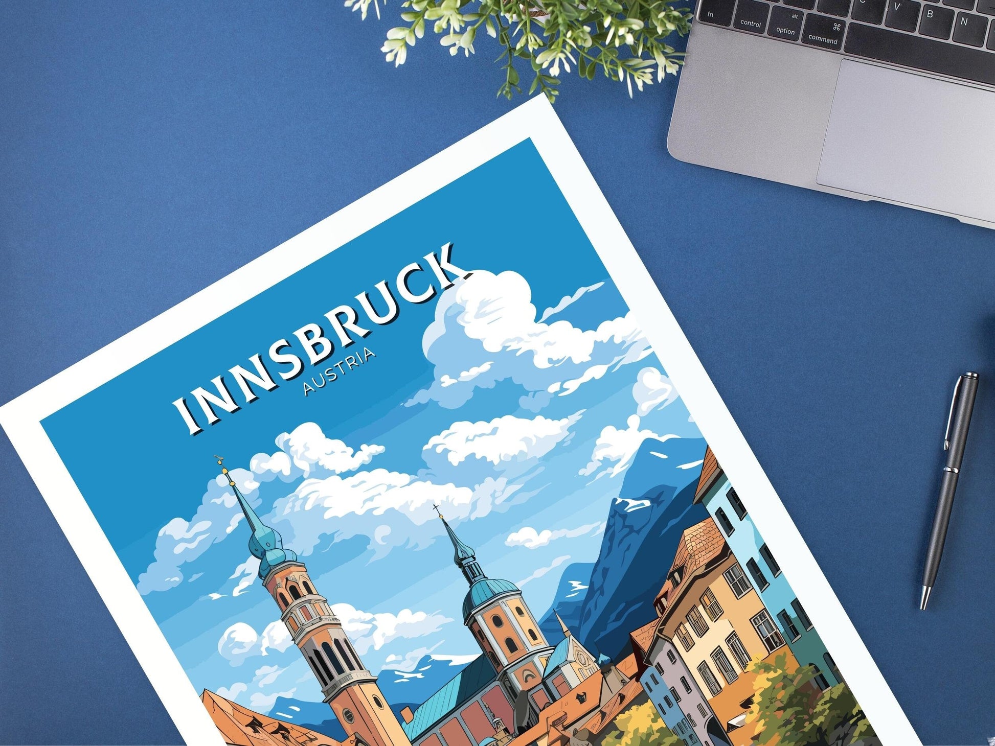 Innsbruck Poster | Innsbruck Wall Art | Innsbruck Art | Innsbruck Print | Illustration | Austria Poster | Innsbruck Old Town ID 661