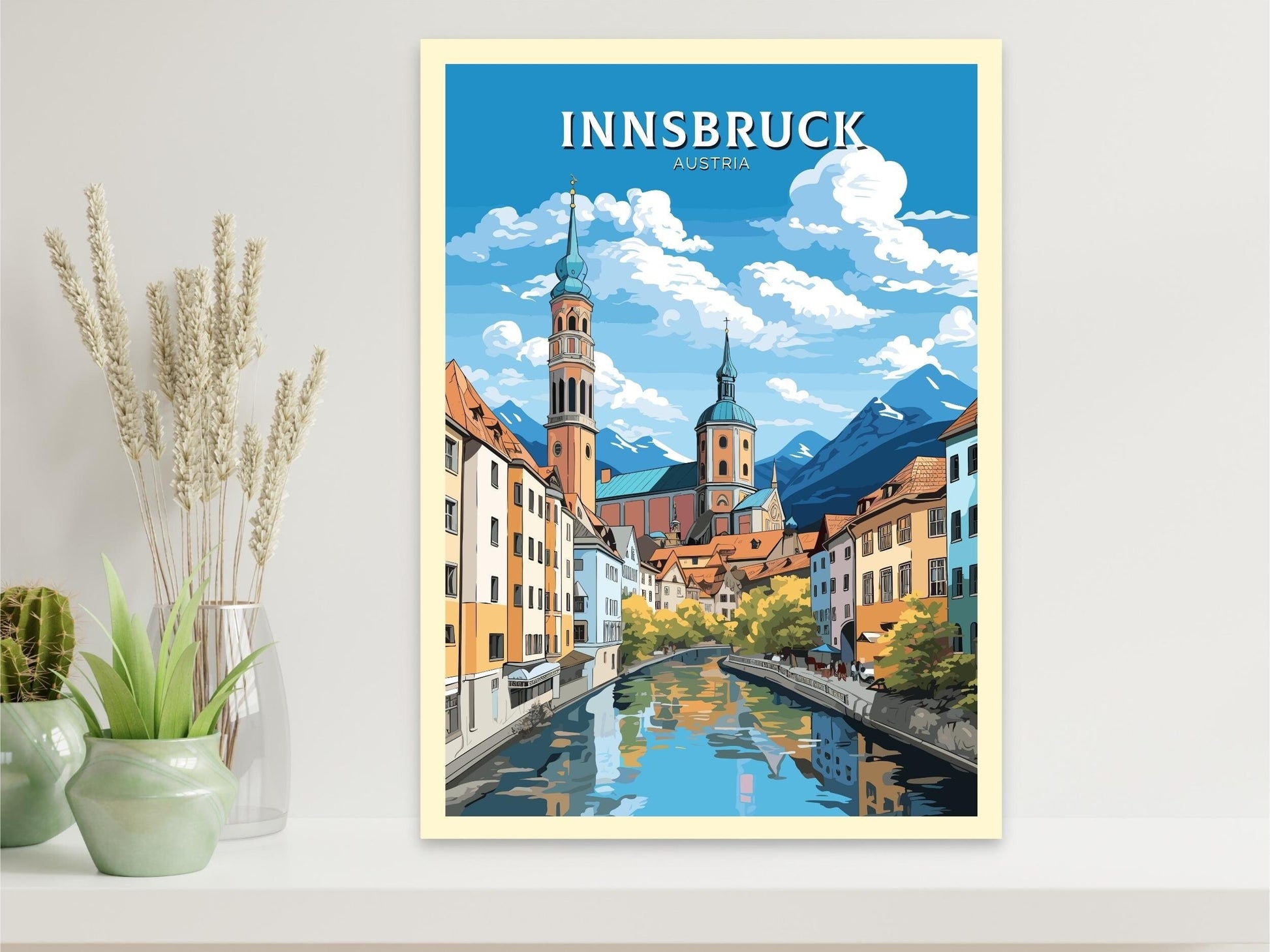 Innsbruck Poster | Innsbruck Wall Art | Innsbruck Art | Innsbruck Print | Illustration | Austria Poster | Innsbruck Old Town ID 661